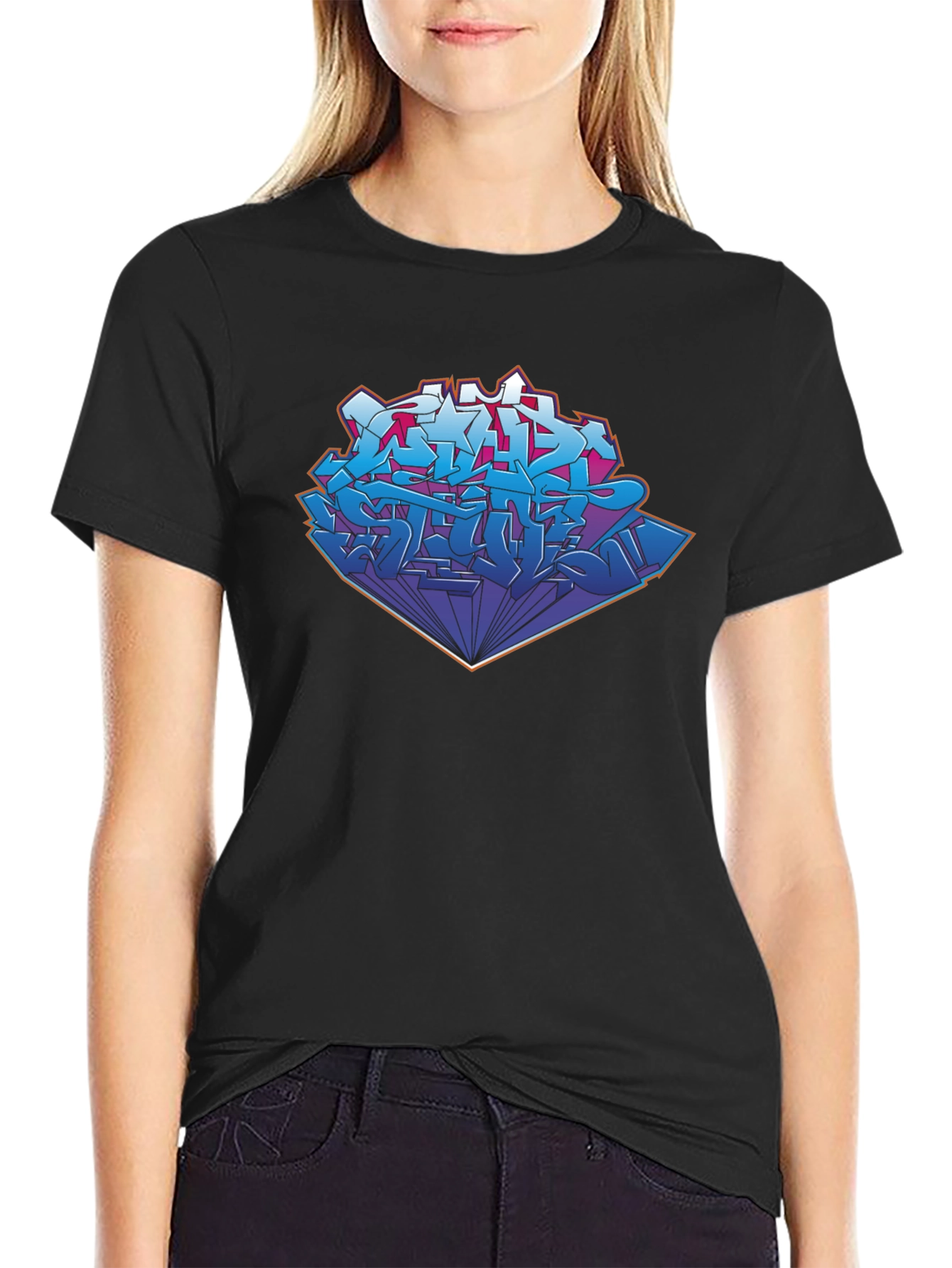 Graffiti Art Graphic Black T-Shirt