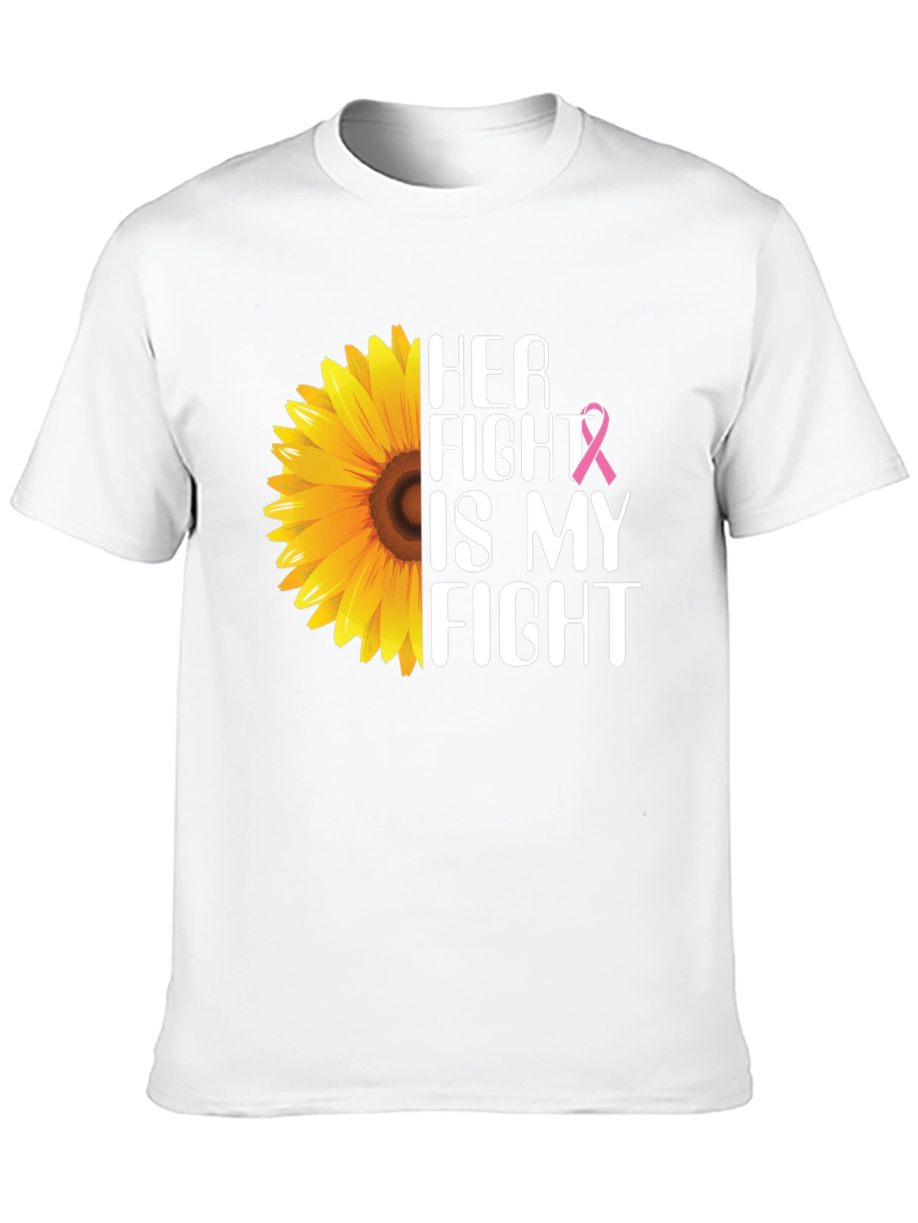 Her Fight is My Fight Breast Cancer Sunflower T-Shirt