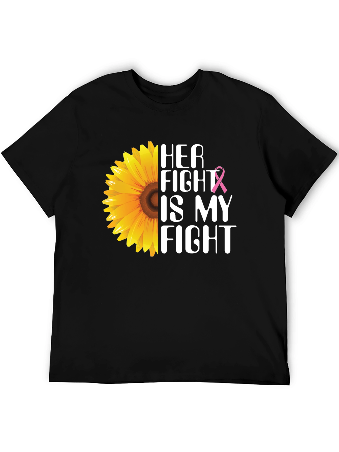 Her Fight is My Fight Breast Cancer Sunflower T-Shirt