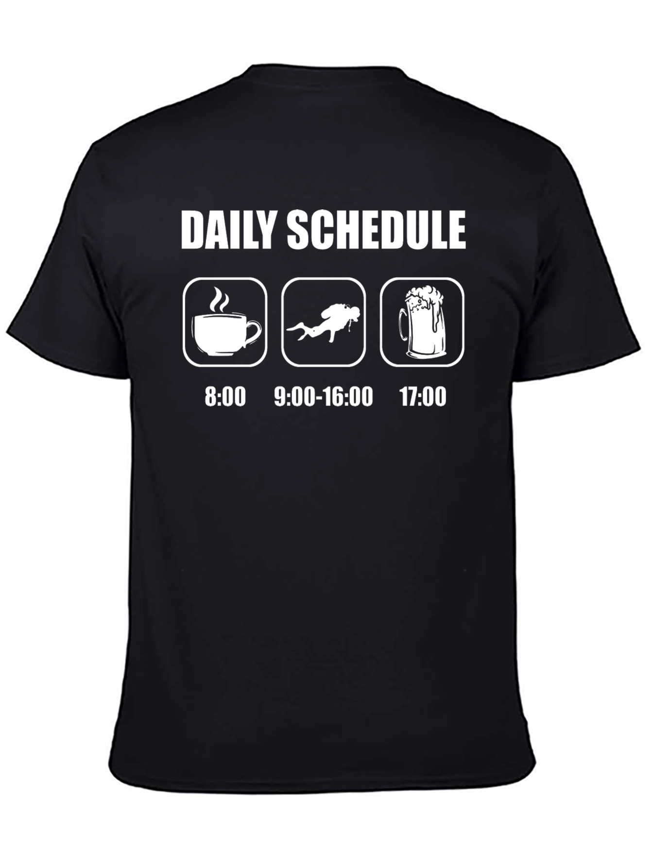 Divers Daily Schedule T-Shirt - Coffee Dive Beer