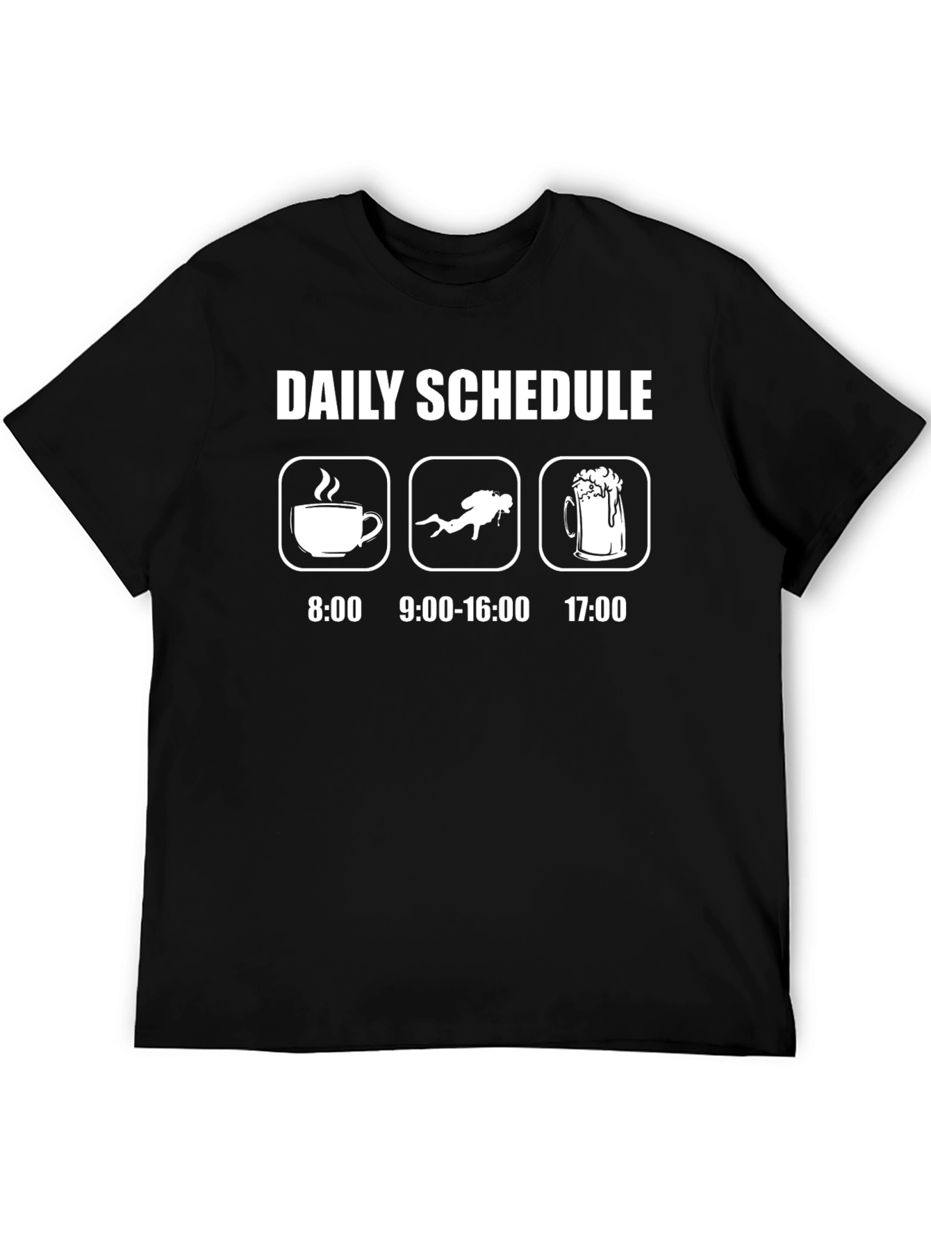 Divers Daily Schedule T-Shirt - Coffee Dive Beer