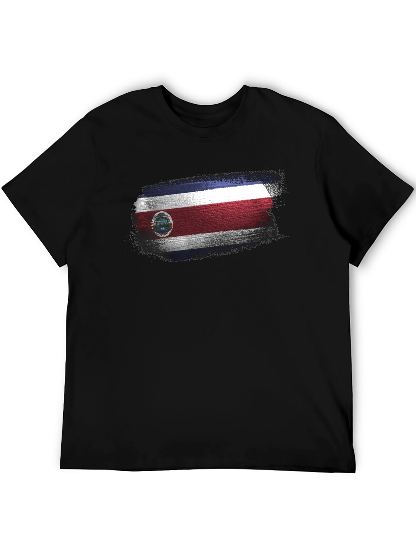 Costa Rica Flag T-Shirt Mens Black Tee