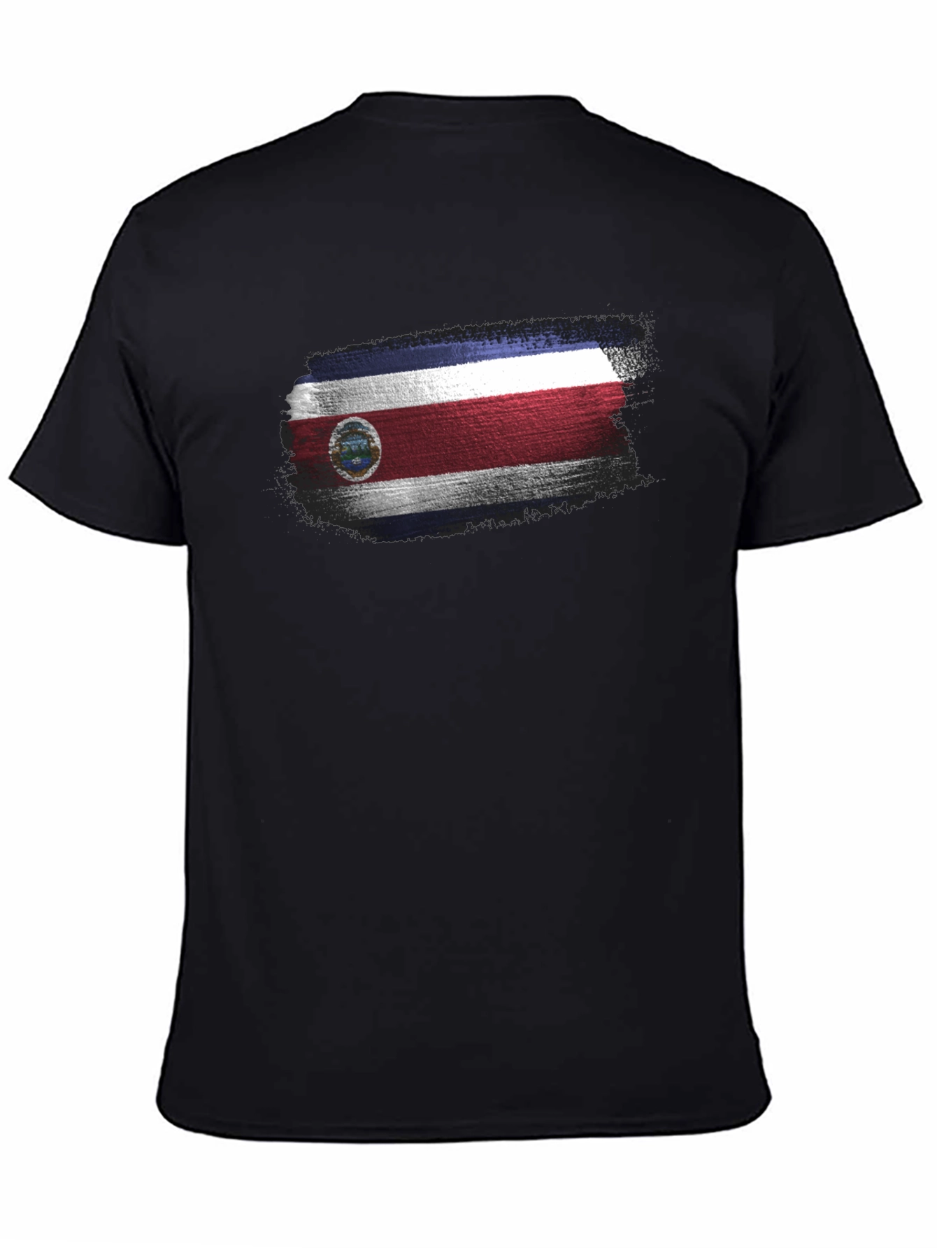 Costa Rica Flag T-Shirt Mens Black Tee
