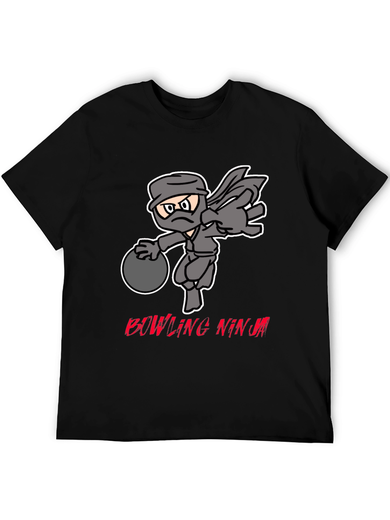 Bowling Ninja Graphic Tee - Strike with Stealth!
