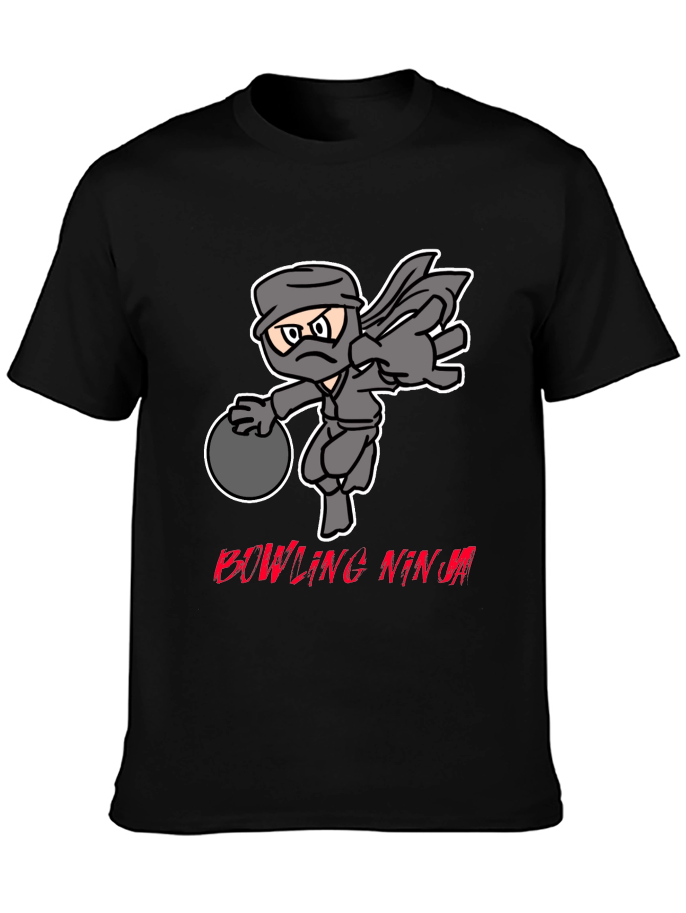 Bowling Ninja Graphic Tee - Strike with Stealth!