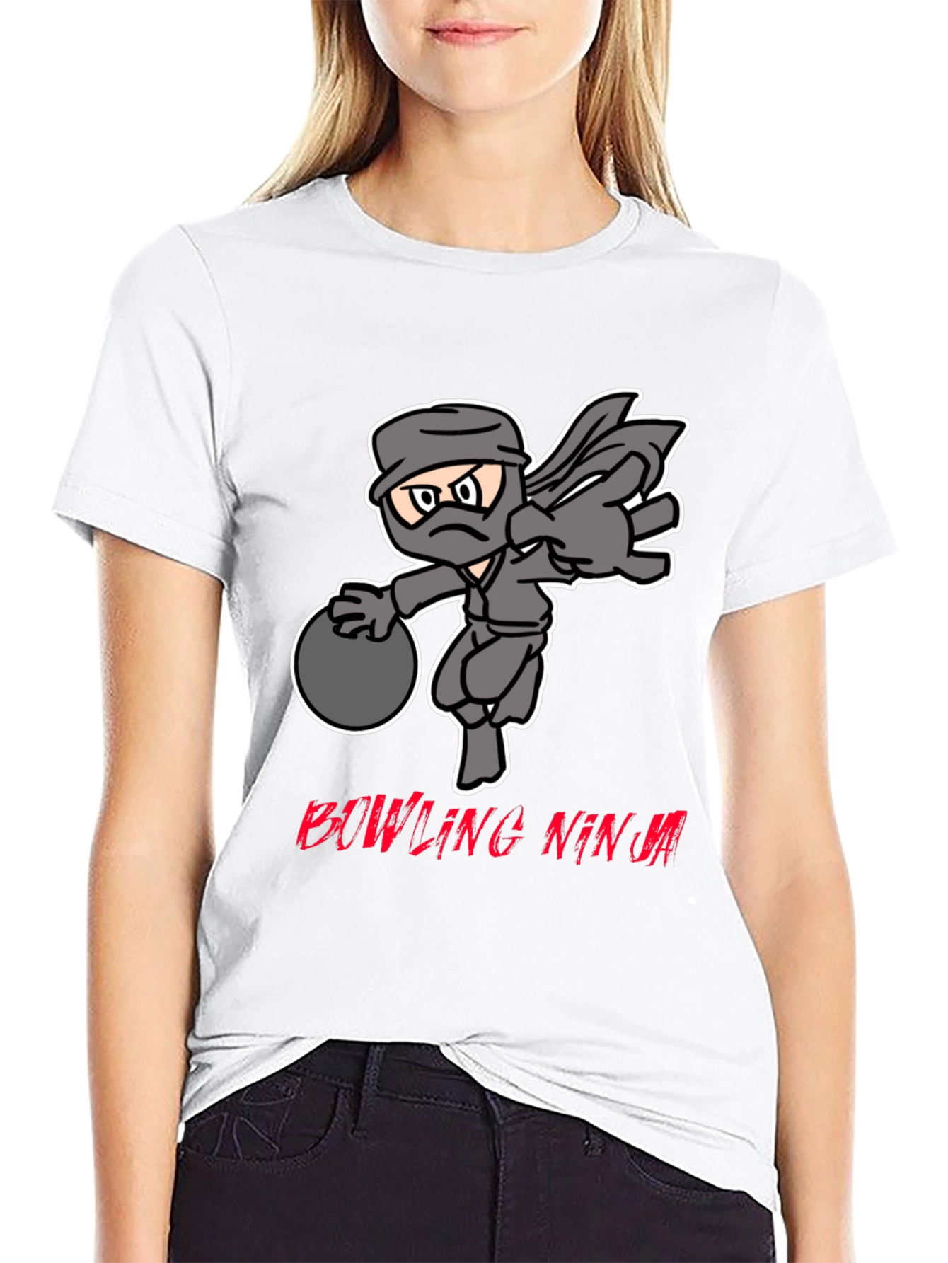 Bowling Ninja Graphic Tee - Strike with Stealth!