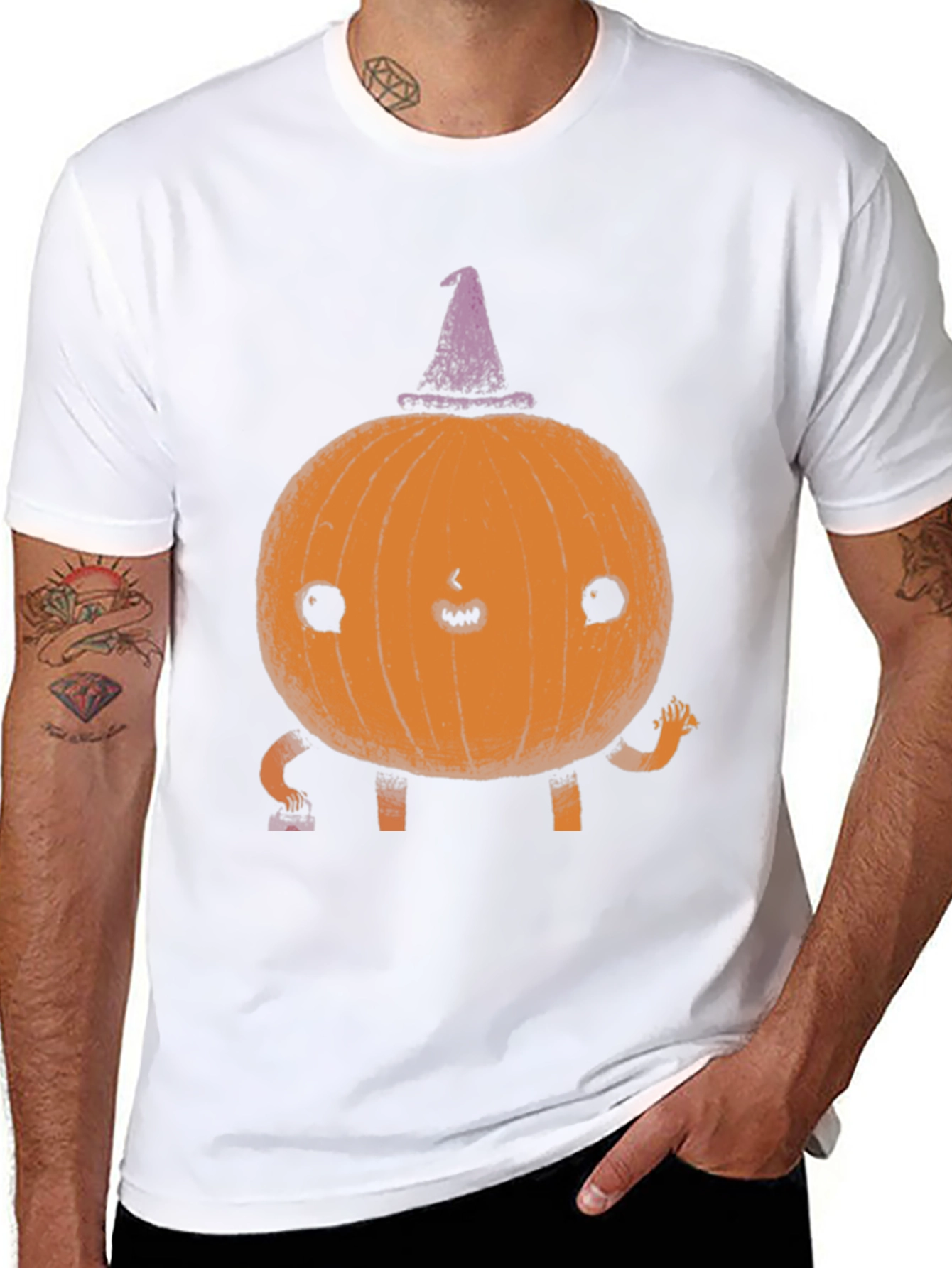 Whimsical Pumpkin Witch T-Shirt
