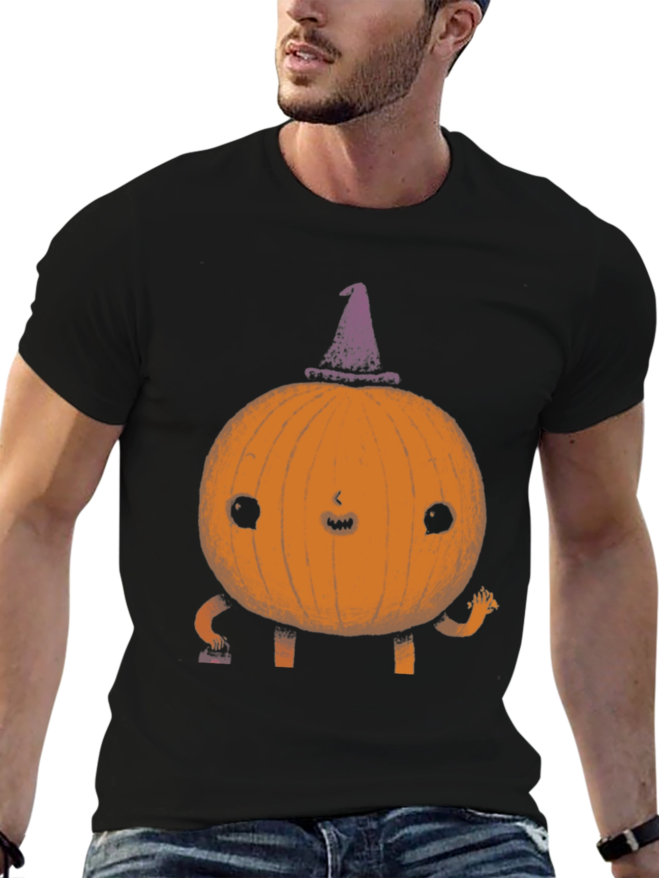 Whimsical Pumpkin Witch T-Shirt
