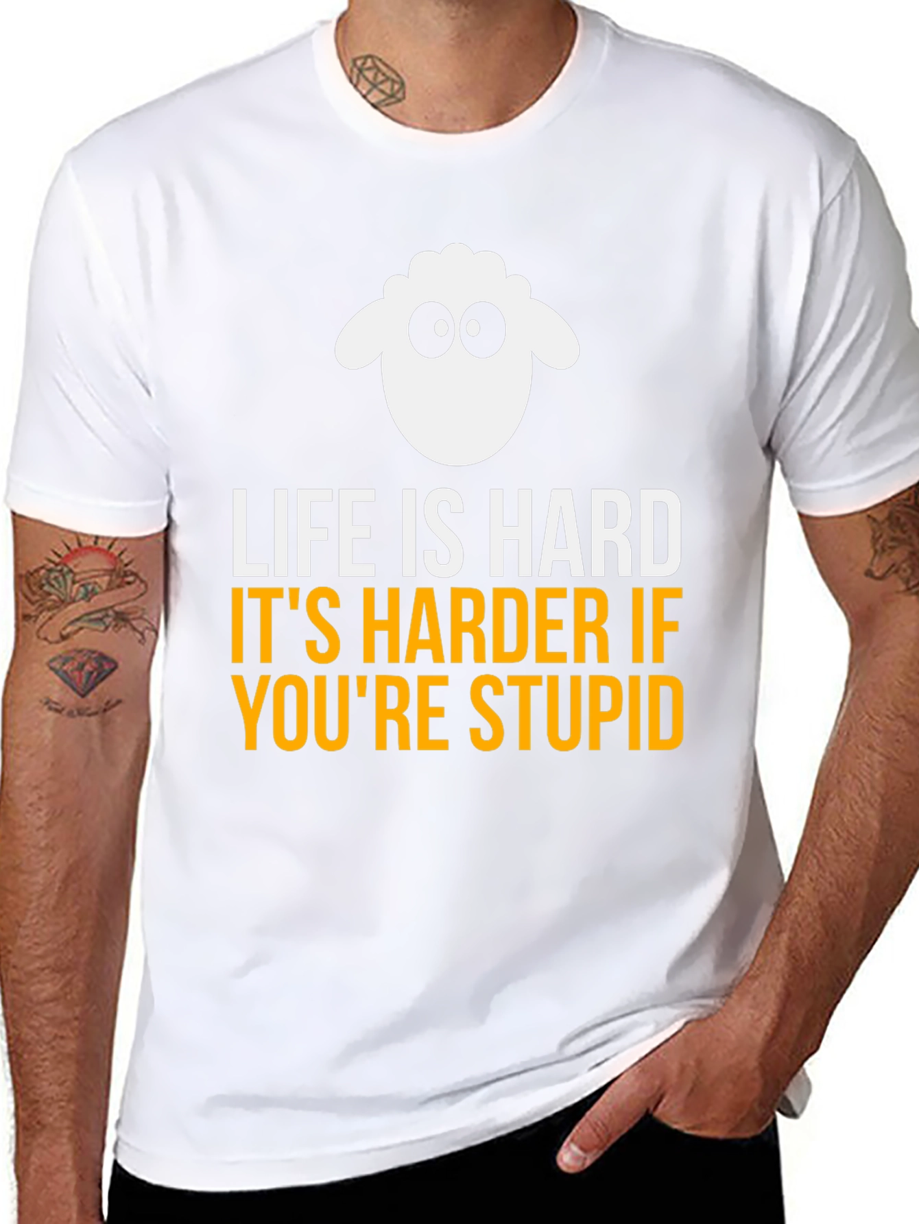 Funny Sheep Graphic T-Shirt - Life Is Hard