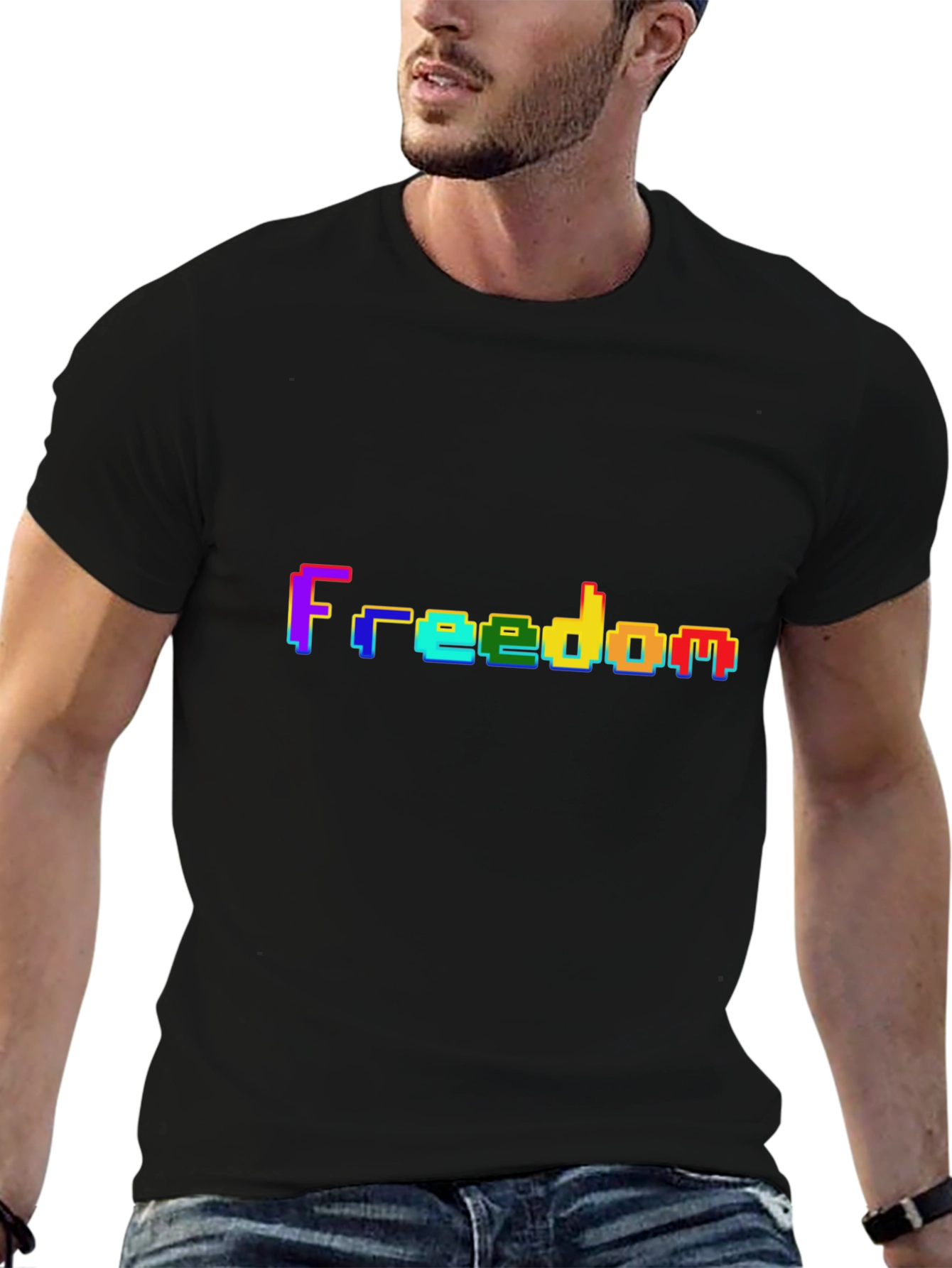 Retro Freedom Pixel T-Shirt - Bold & Unique Design