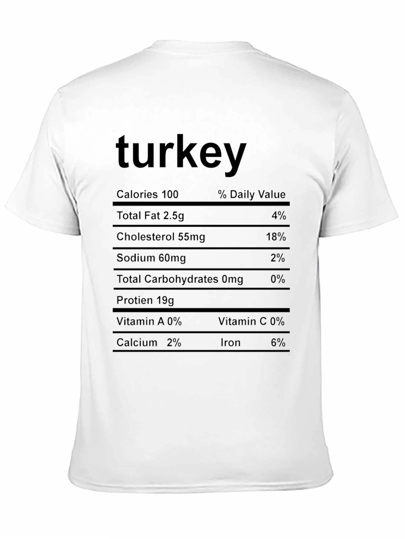 Turkey Nutrition Facts T-Shirt