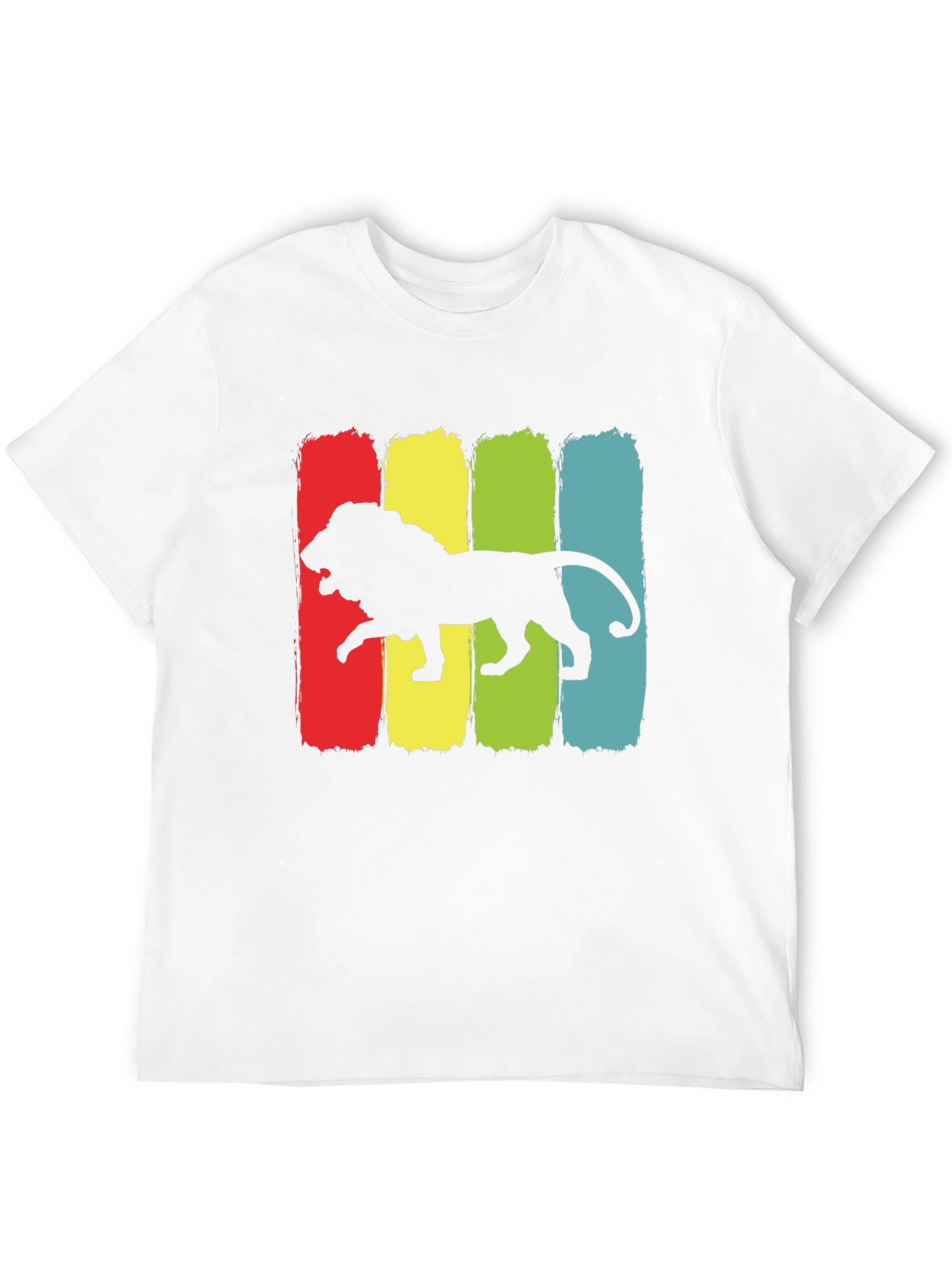 Retro Lion Graphic Tee - Black Cotton T-Shirt