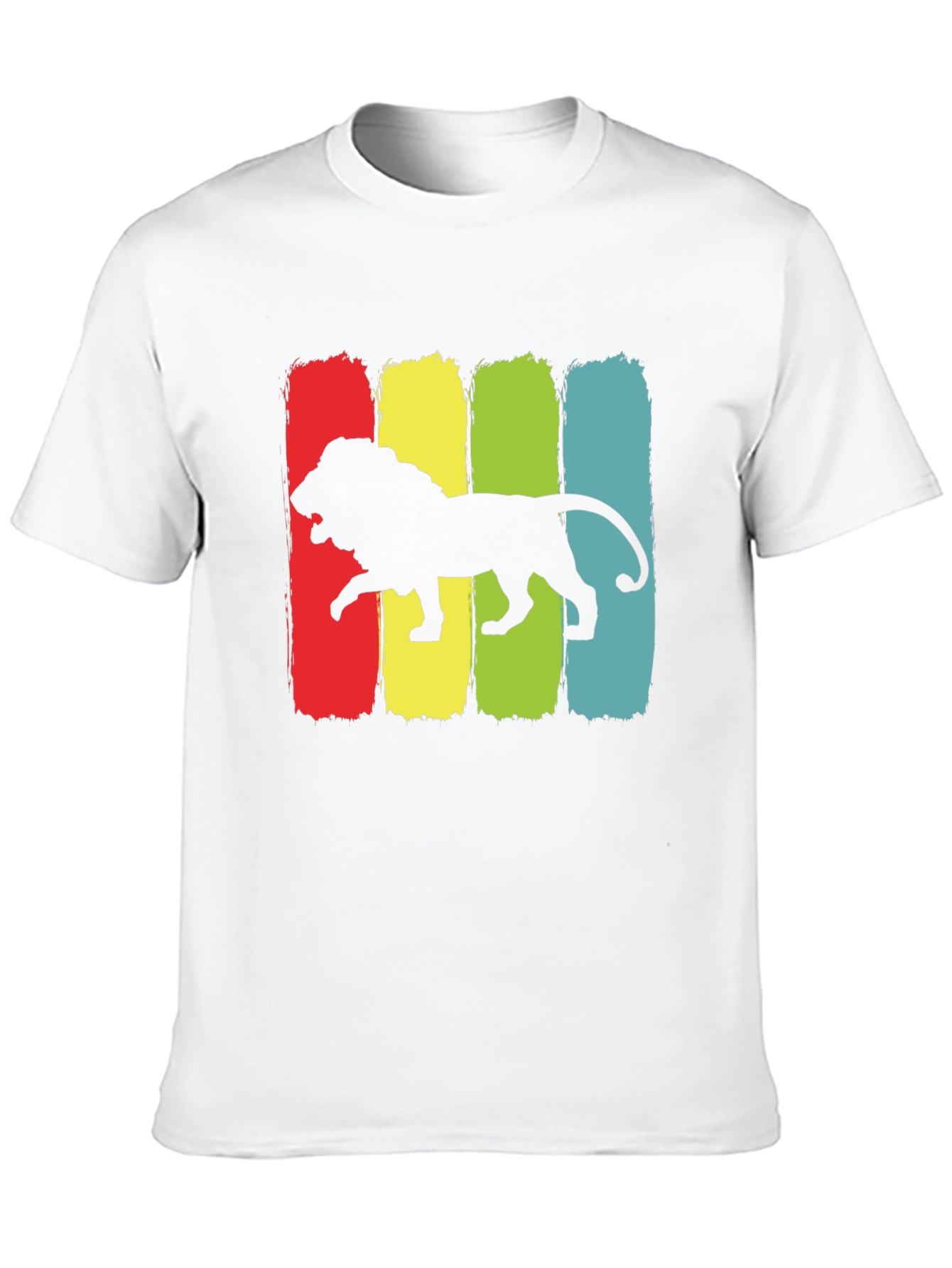 Retro Lion Graphic Tee - Black Cotton T-Shirt