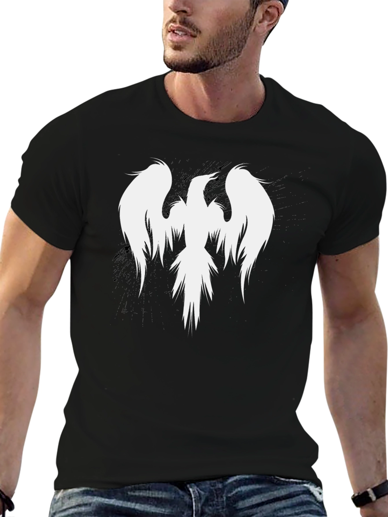 Phoenix Graphic Black T-Shirt - Cool Bird Design