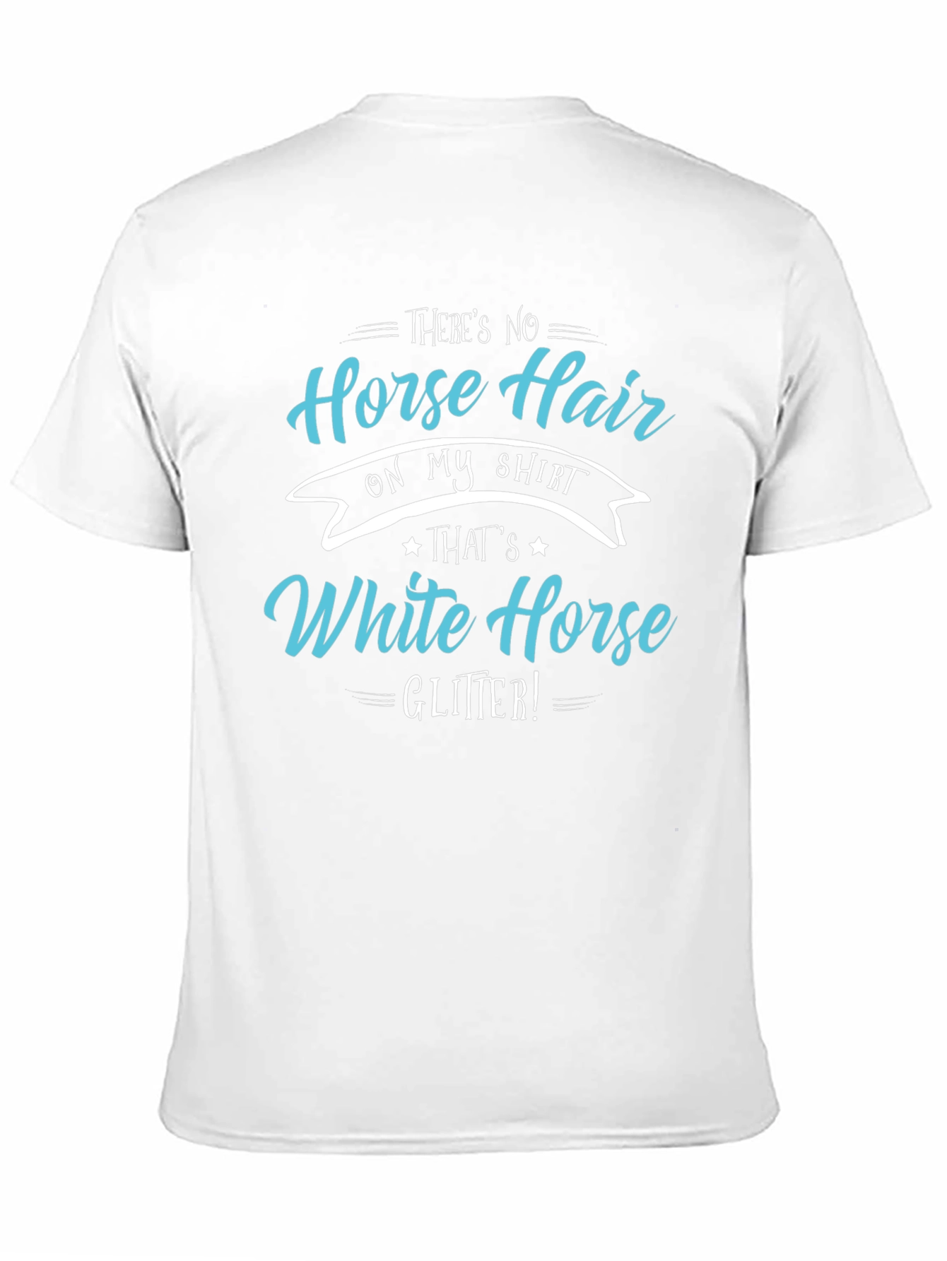 Horse Hair White Horse Glitter T-Shirt