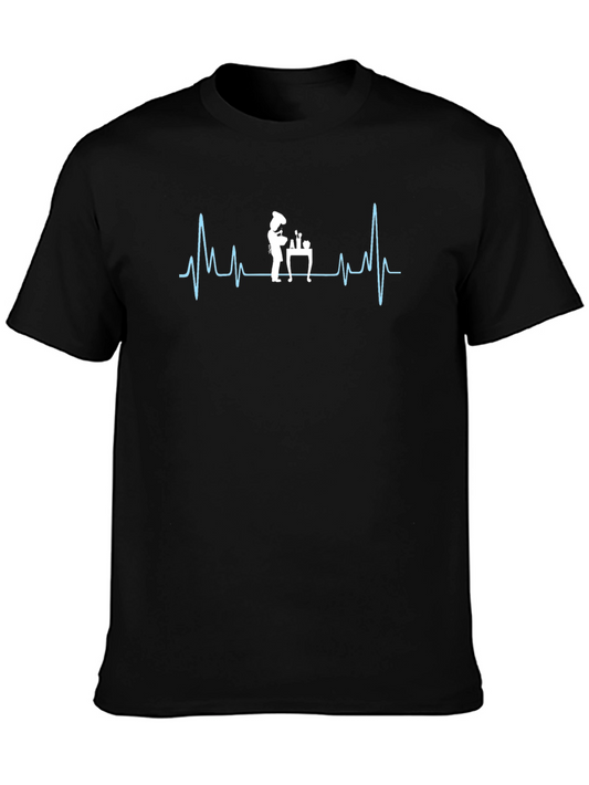 Chef Heartbeat T-Shirt - Cook Baker Culinary Passion!