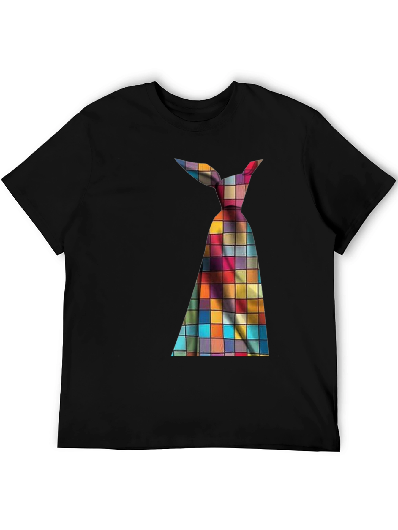 Mens Novelty Checkered Tie Graphic Tee