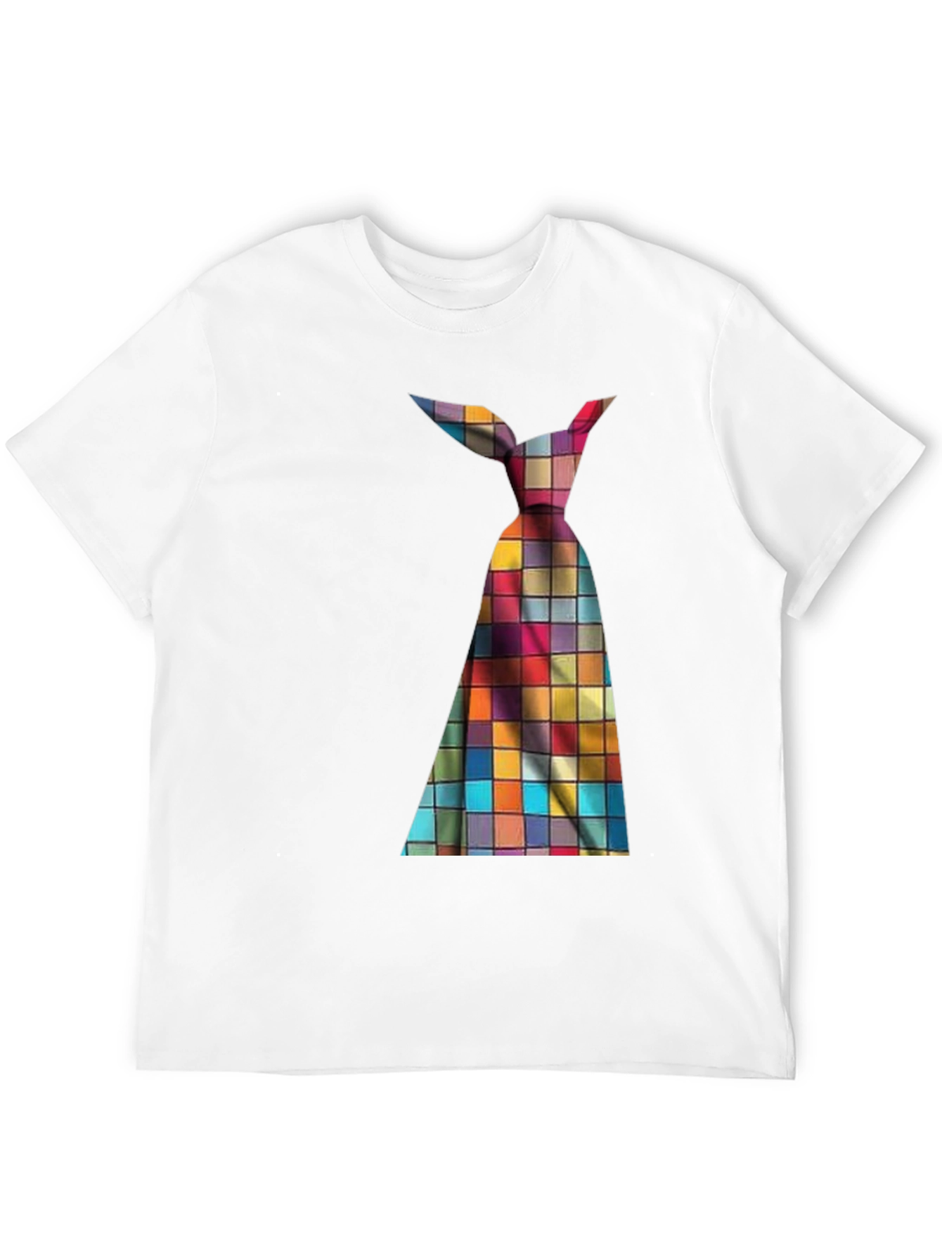 Mens Novelty Checkered Tie Graphic Tee