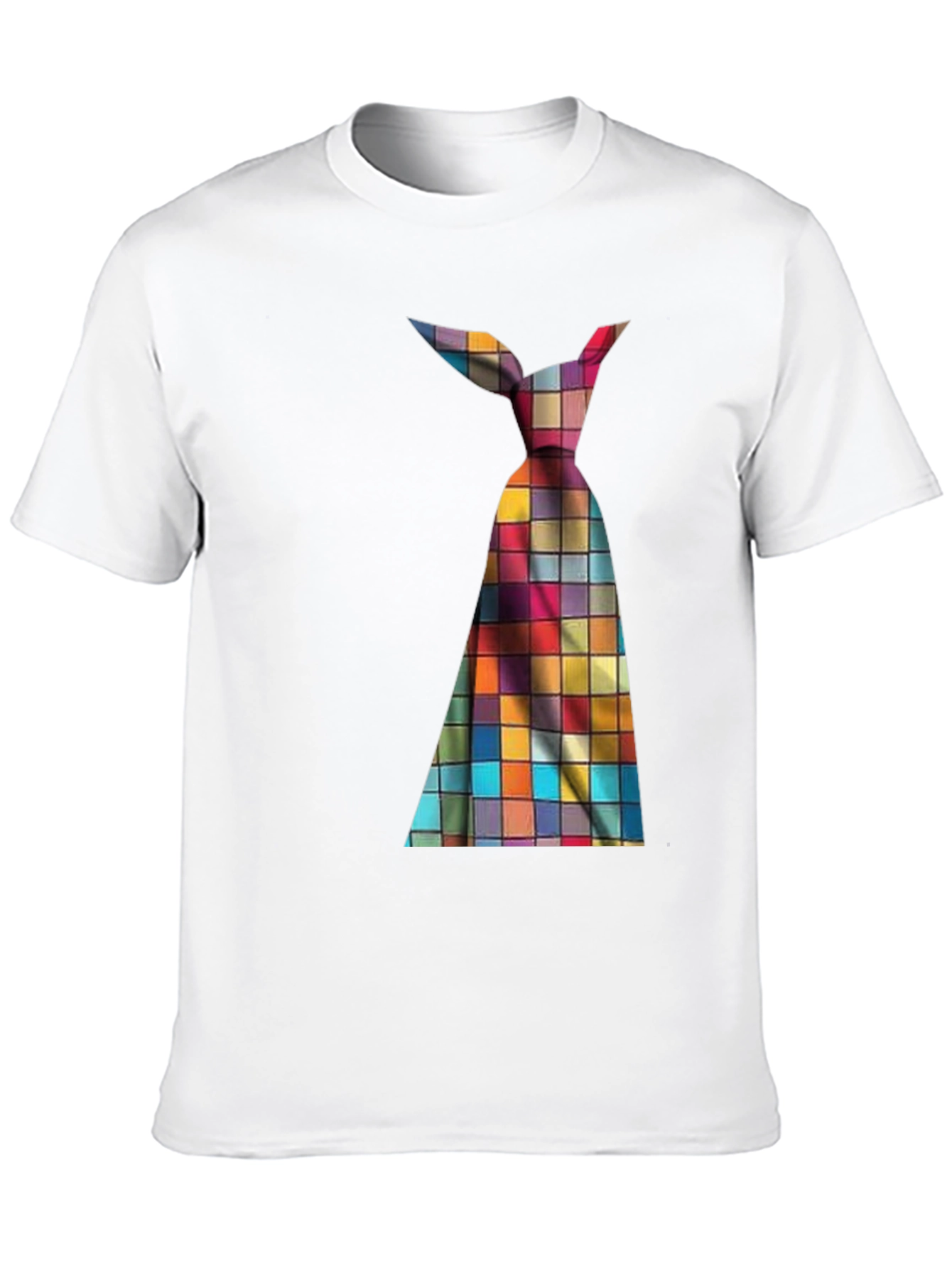 Mens Novelty Checkered Tie Graphic Tee