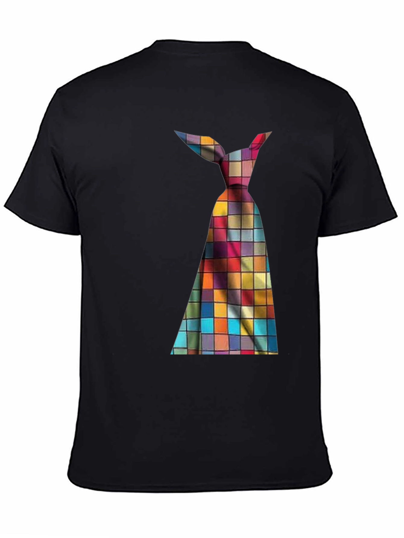 Mens Novelty Checkered Tie Graphic Tee