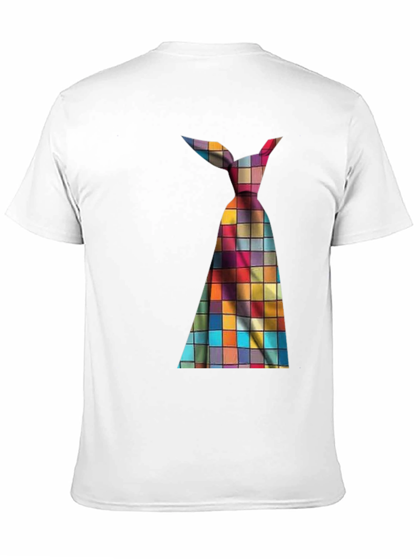 Mens Novelty Checkered Tie Graphic Tee