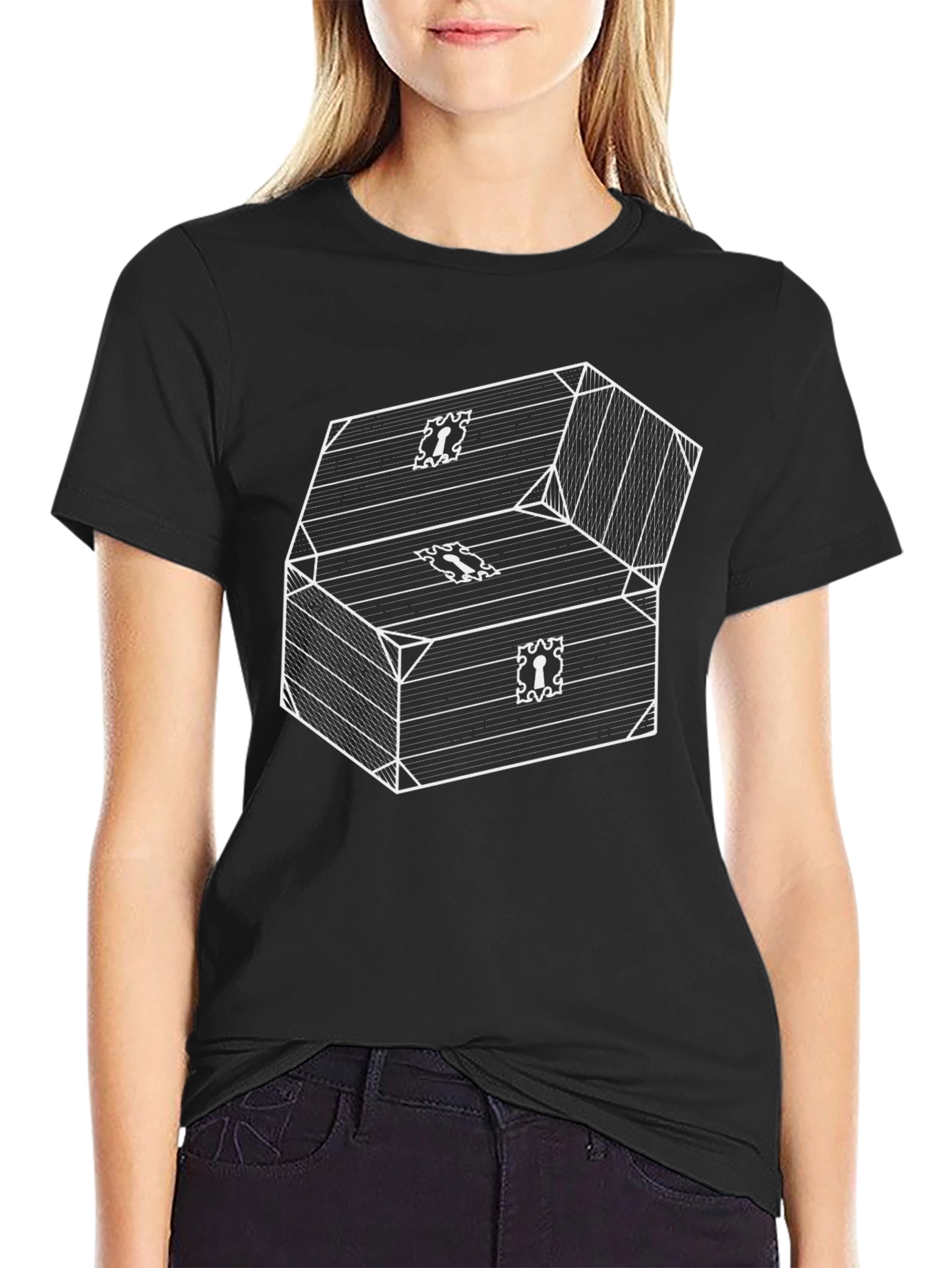 Pirates Booty Chest Graphic Tee - Black Cotton T-Shirt