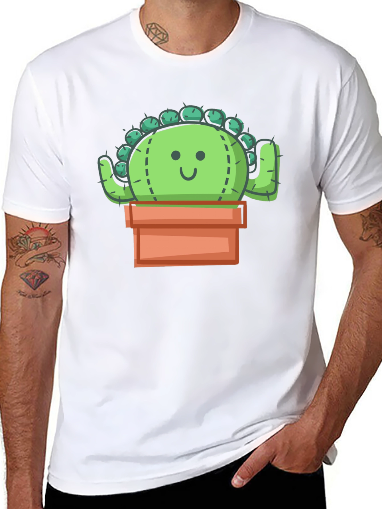 Cactus Graphic T-Shirt - Black Cotton Tee