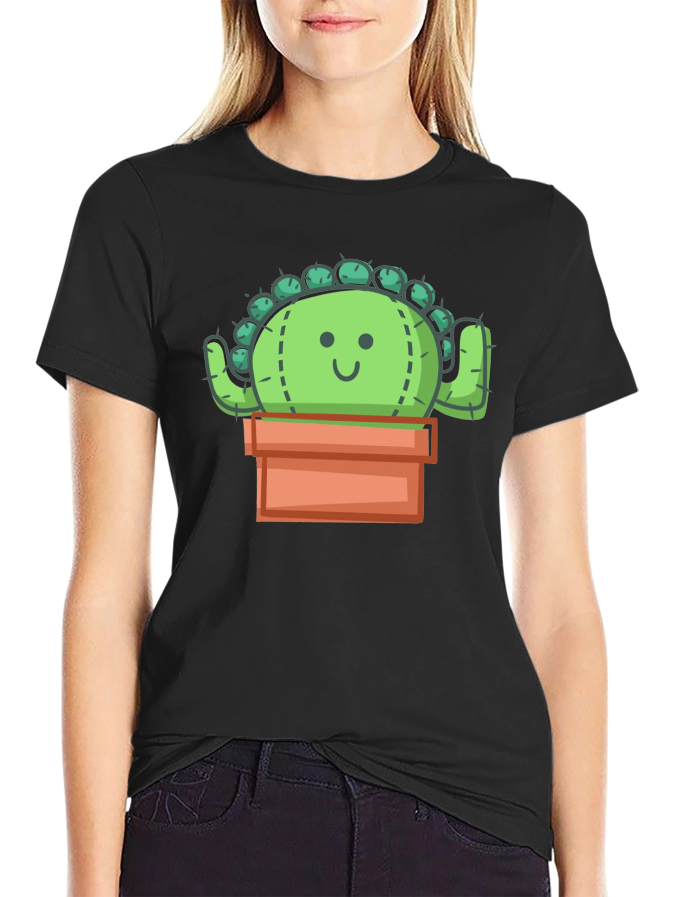 Cactus Graphic T-Shirt - Black Cotton Tee
