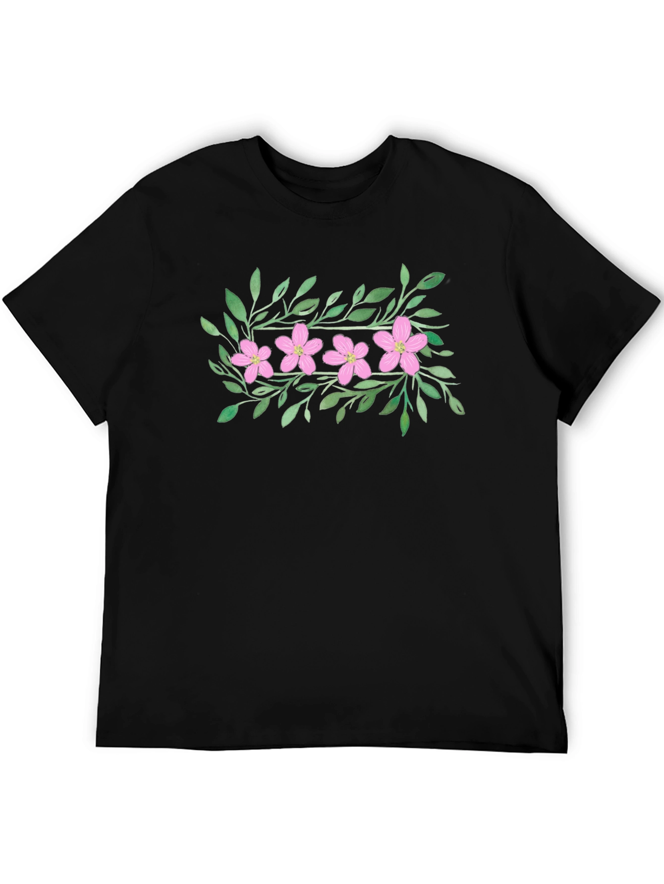 Floral Print Black T-Shirt