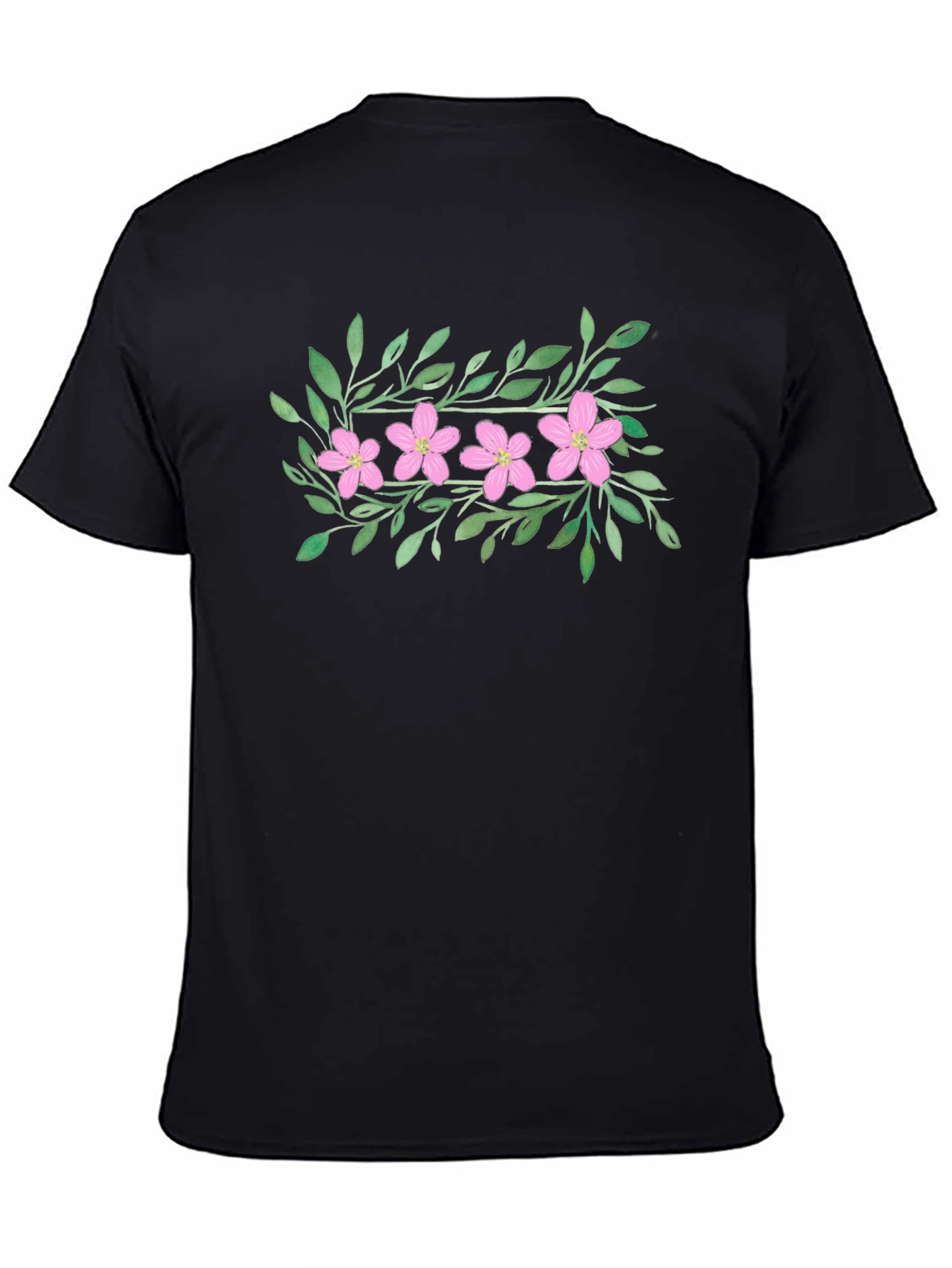 Floral Print Black T-Shirt