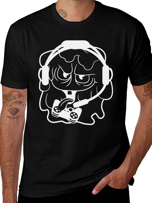 Gamer Monster Graphic T-Shirt - Black Cotton Tee