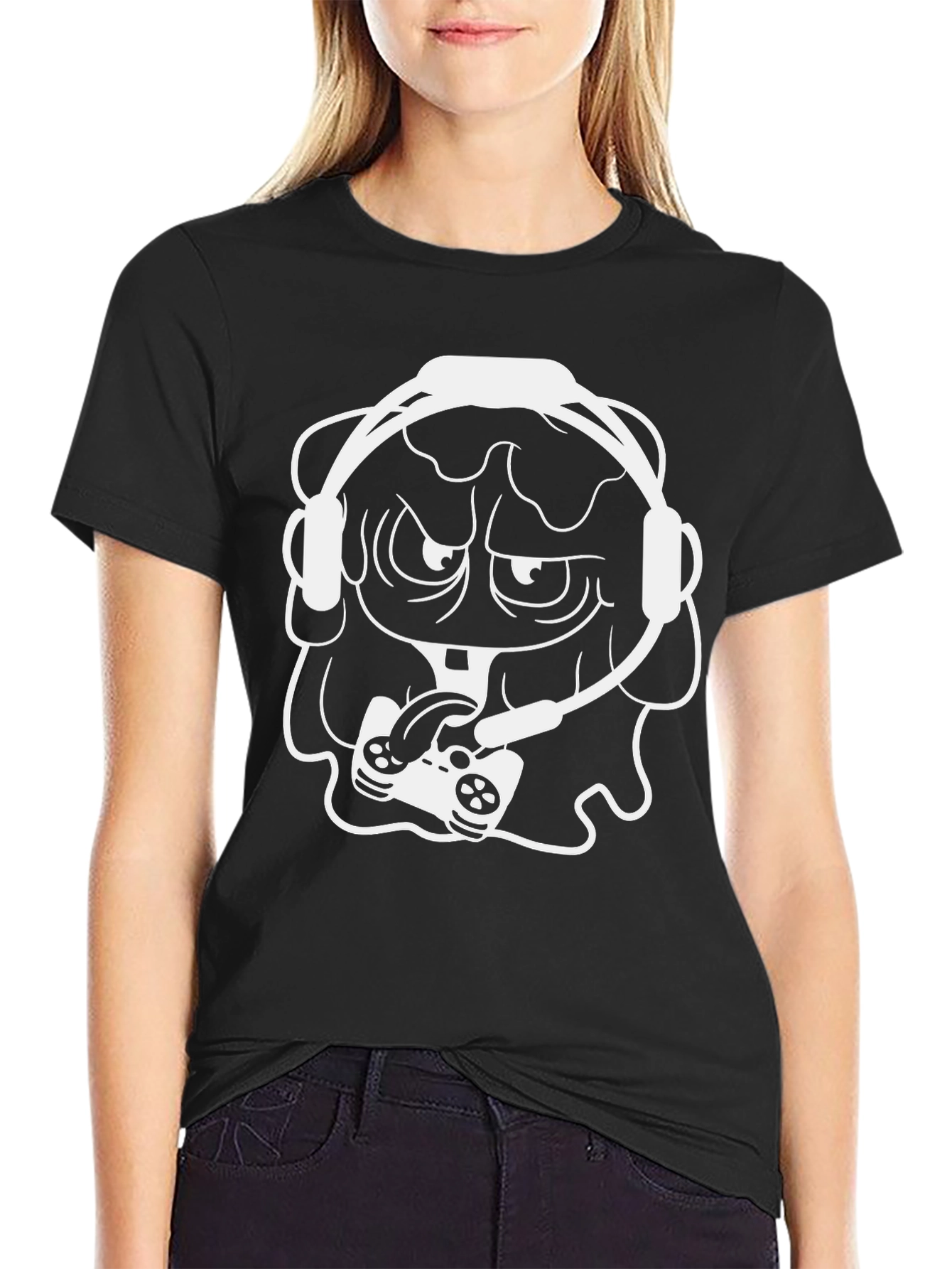 Gamer Monster Graphic T-Shirt - Black Cotton Tee