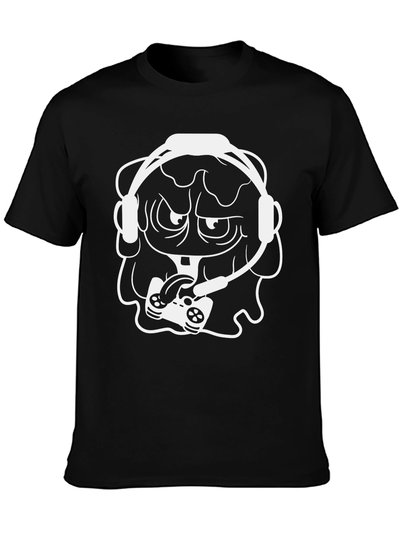 Gamer Monster Graphic T-Shirt - Black Cotton Tee