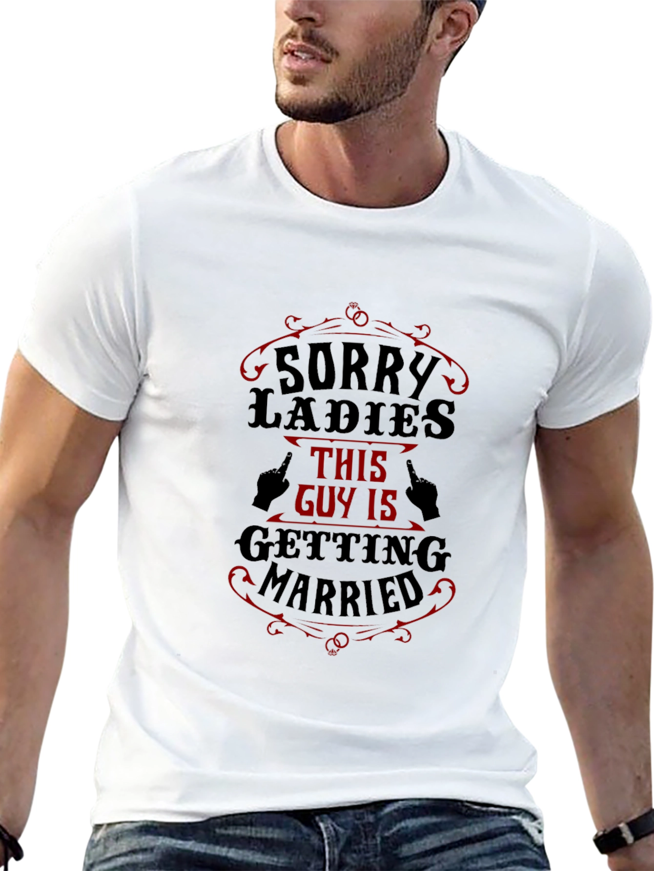 Sorry Ladies Getting Married Black Graphic T-Shirt