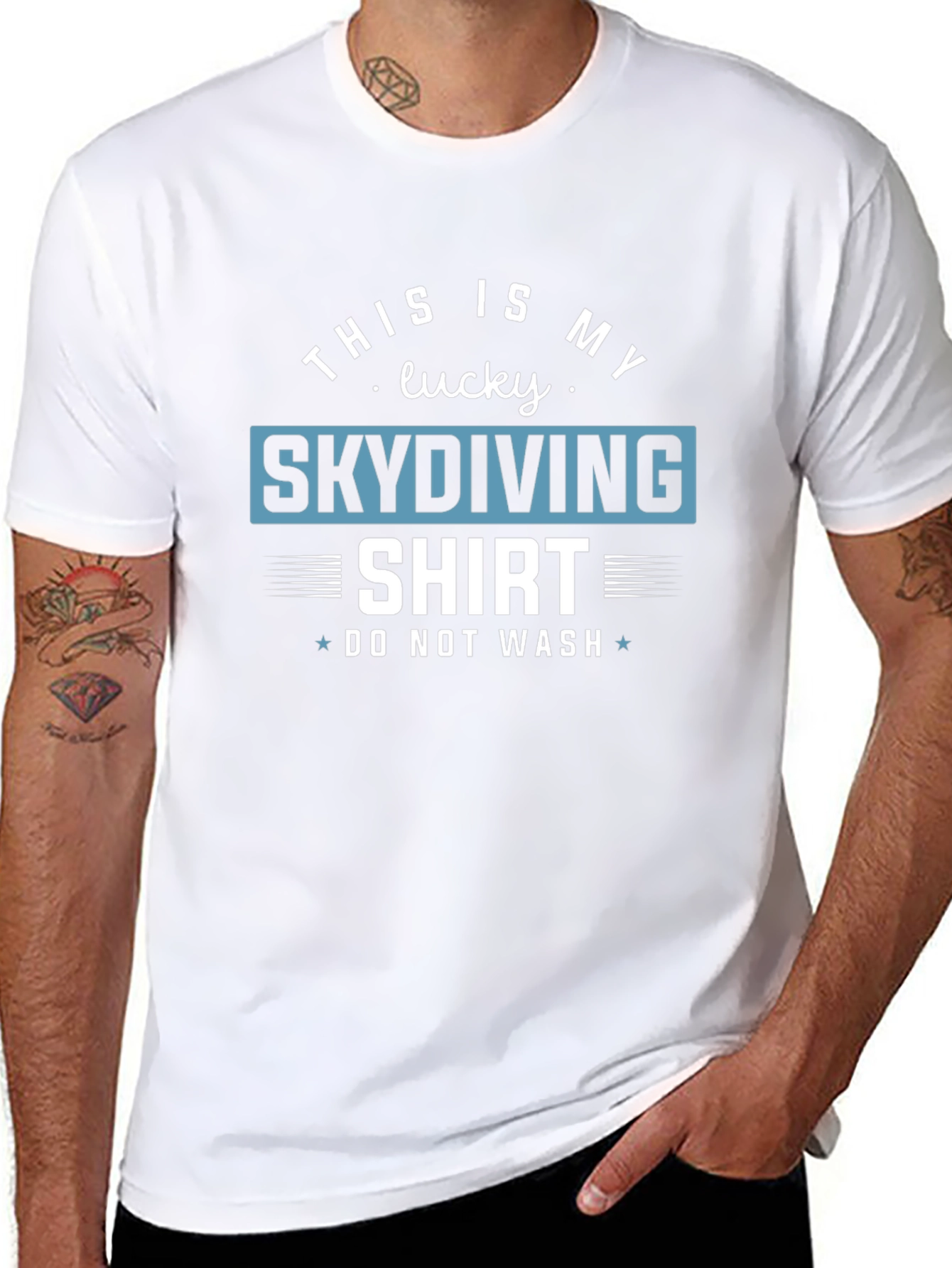 Lucky Skydiving Shirt - Novelty Graphic Tee