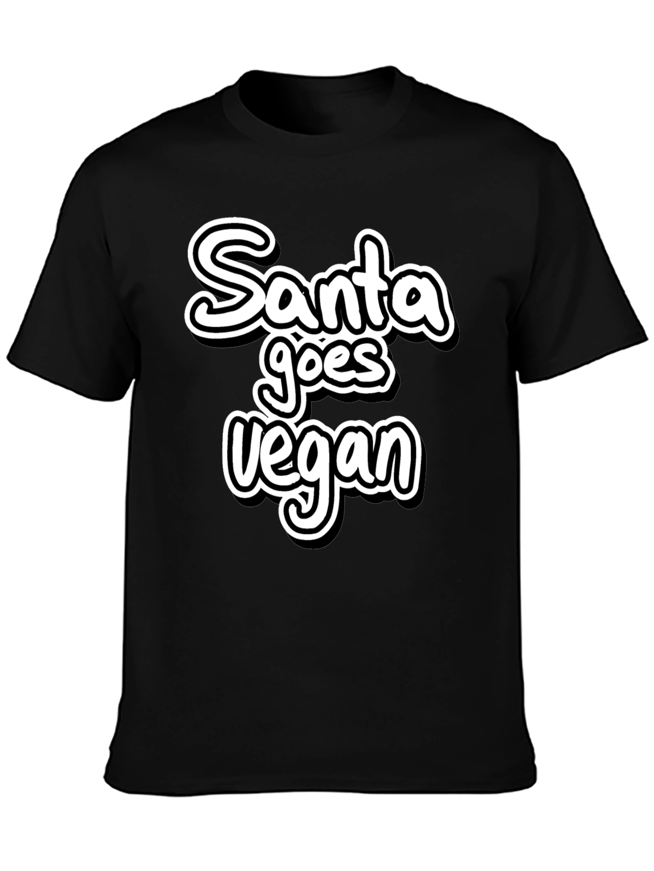 Santa Goes Vegan Black T-Shirt