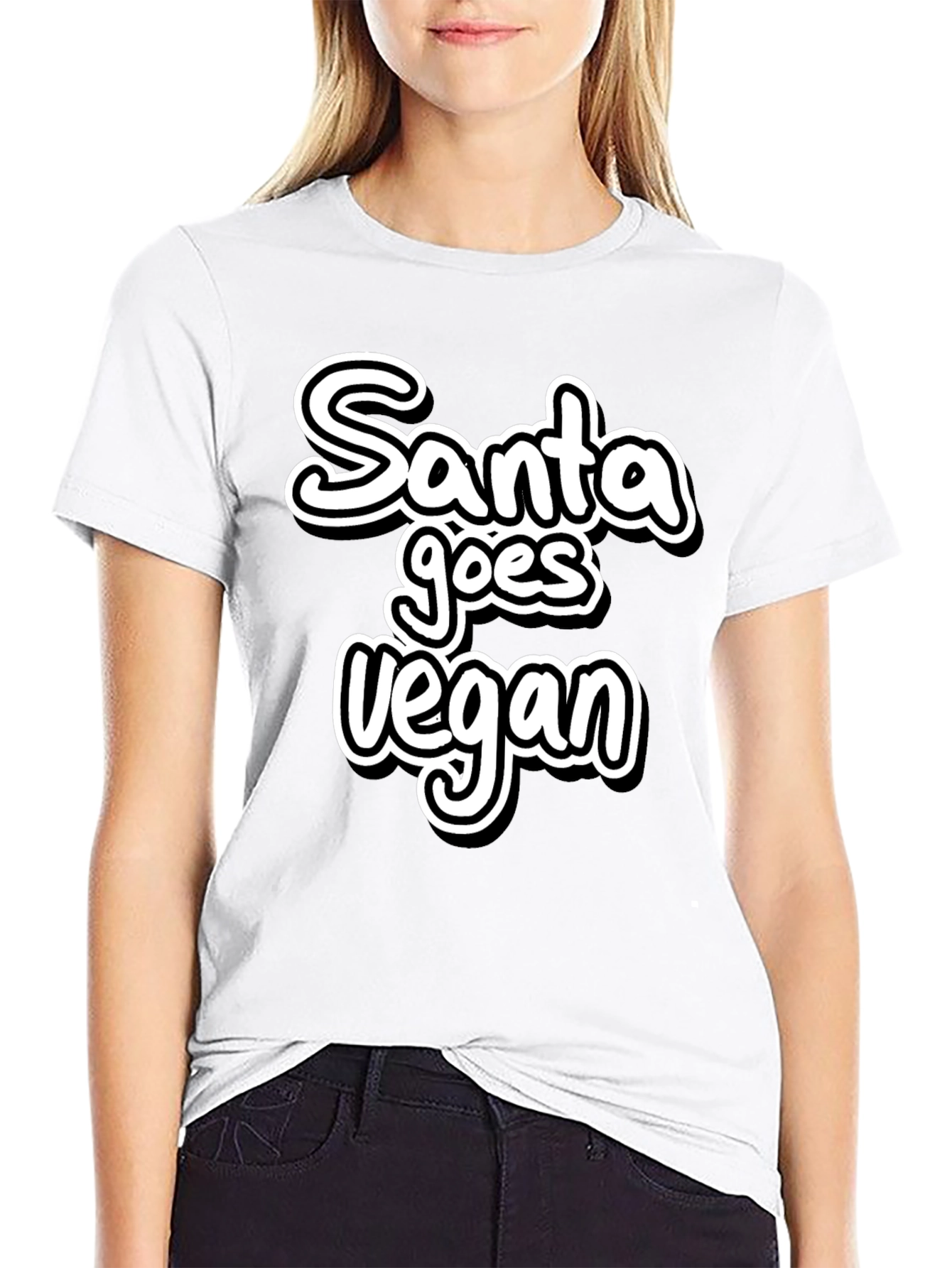 Santa Goes Vegan Black T-Shirt