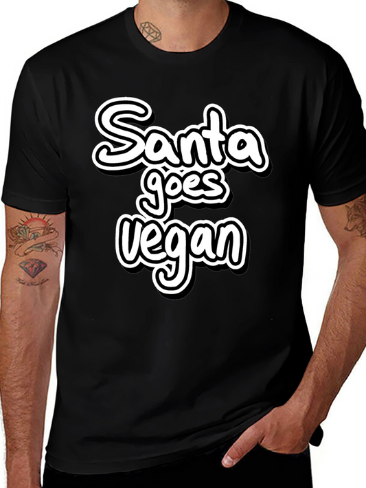 Santa Goes Vegan Black T-Shirt