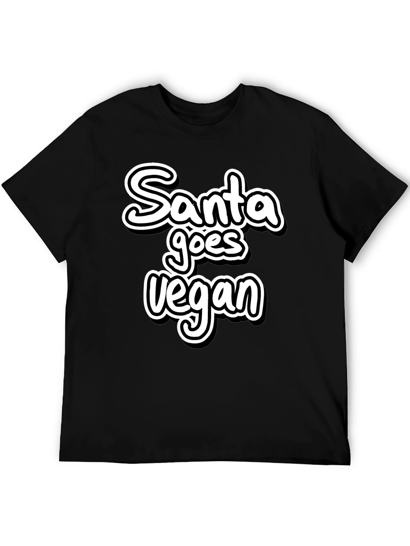 Santa Goes Vegan Black T-Shirt