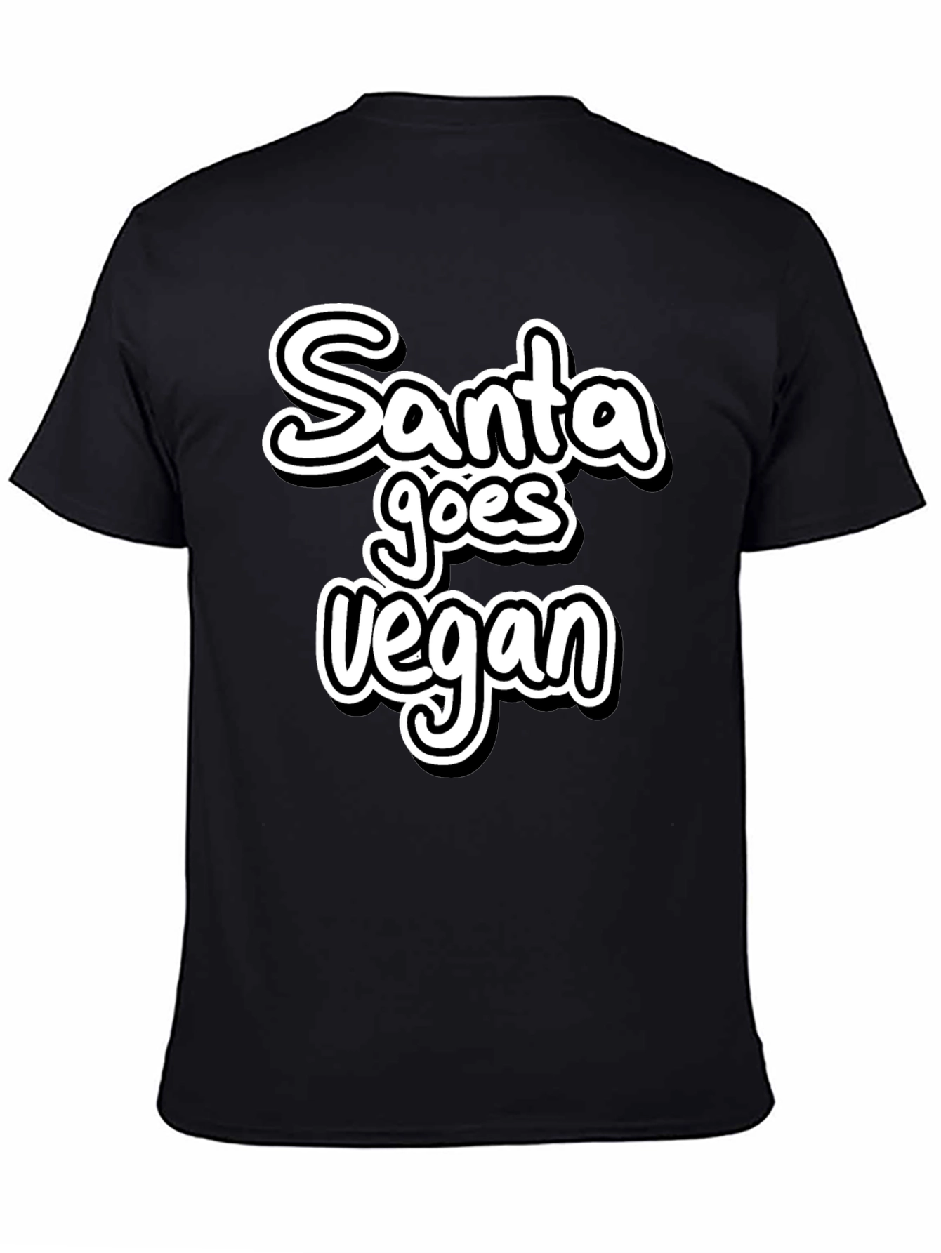 Santa Goes Vegan Black T-Shirt