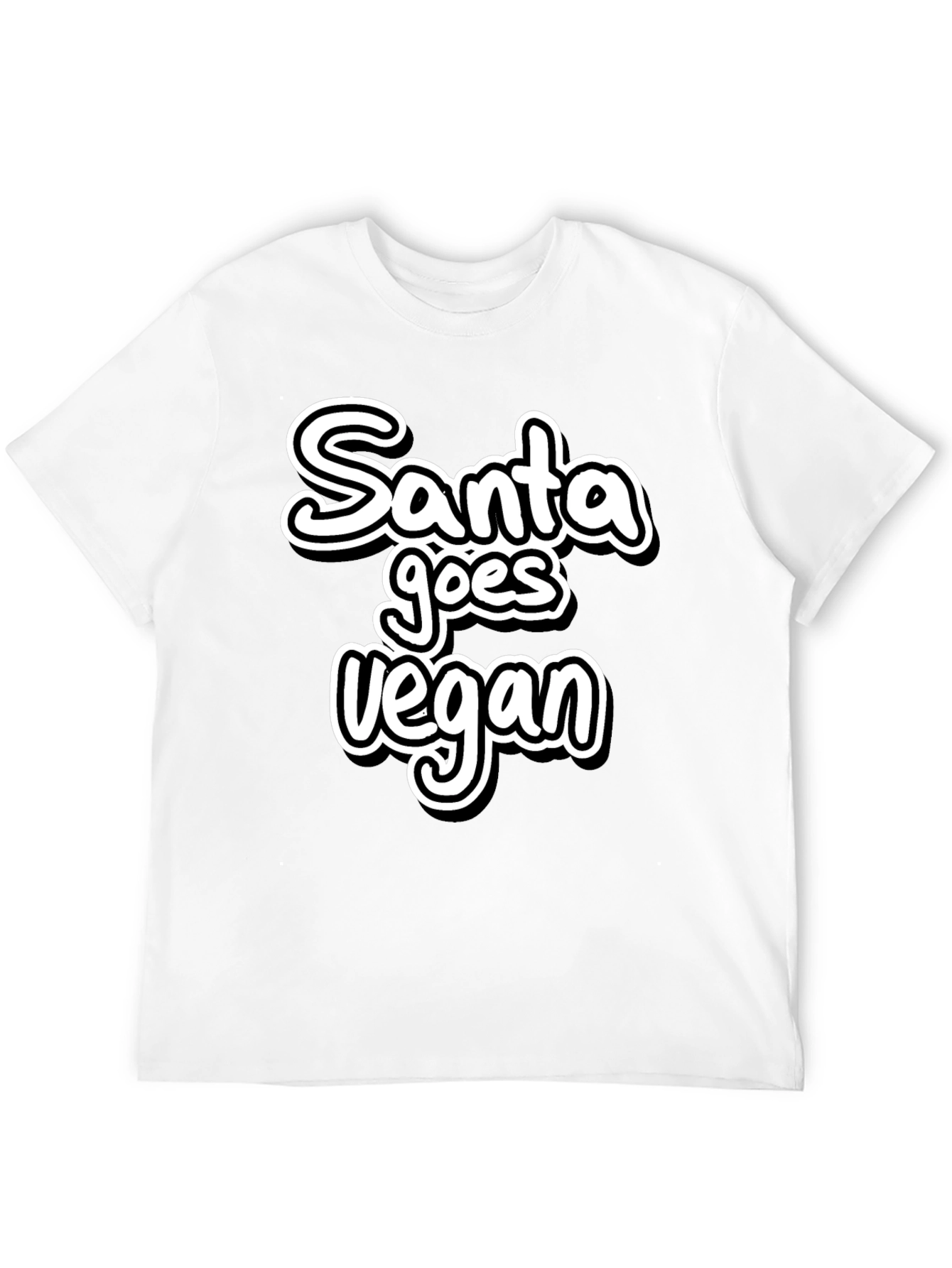 Santa Goes Vegan Black T-Shirt