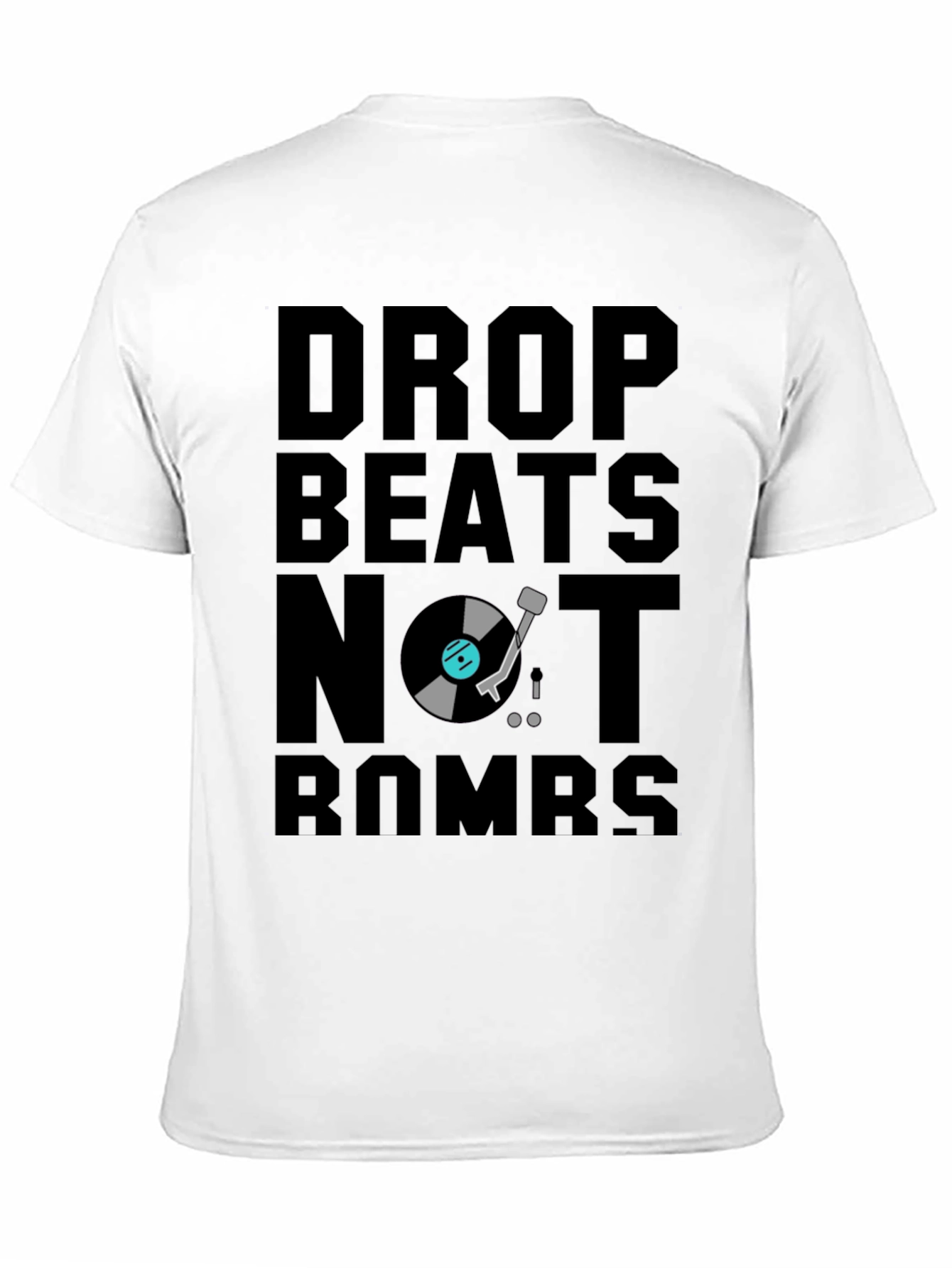 Drop Beats Not Bombs Black Graphic T-Shirt