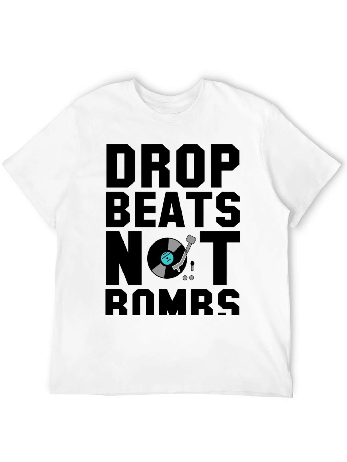 Drop Beats Not Bombs Black Graphic T-Shirt