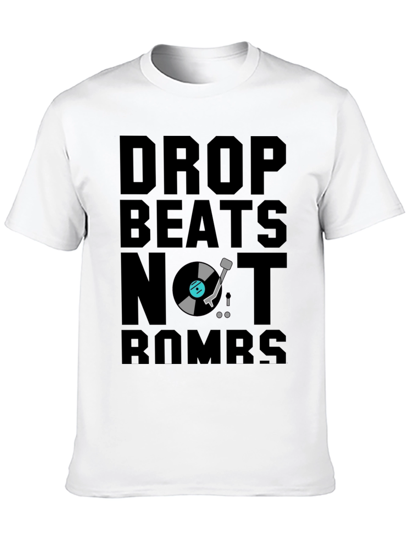 Drop Beats Not Bombs Black Graphic T-Shirt