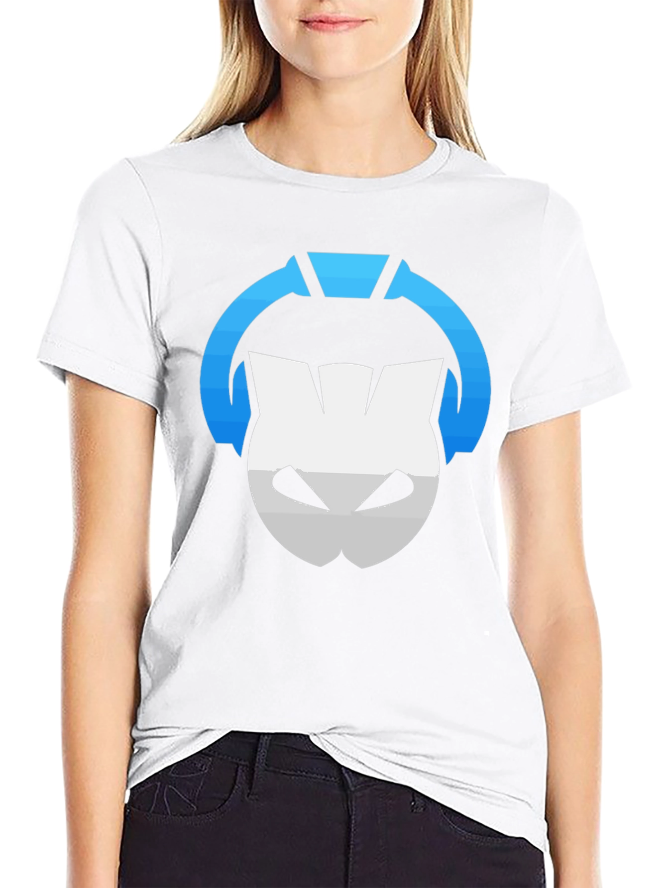 Black T-Shirt with Gaming Headset Logo