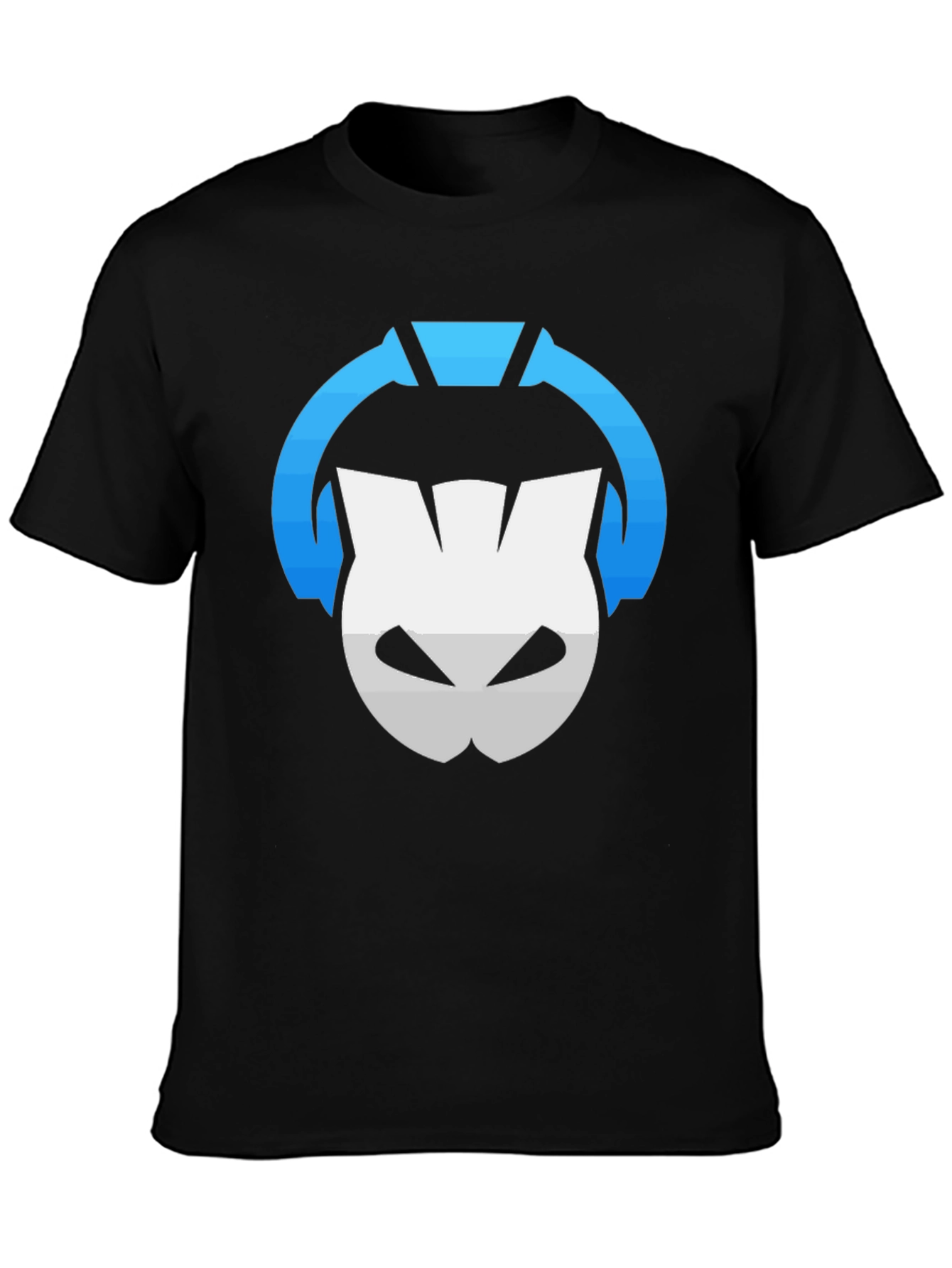 Black T-Shirt with Gaming Headset Logo