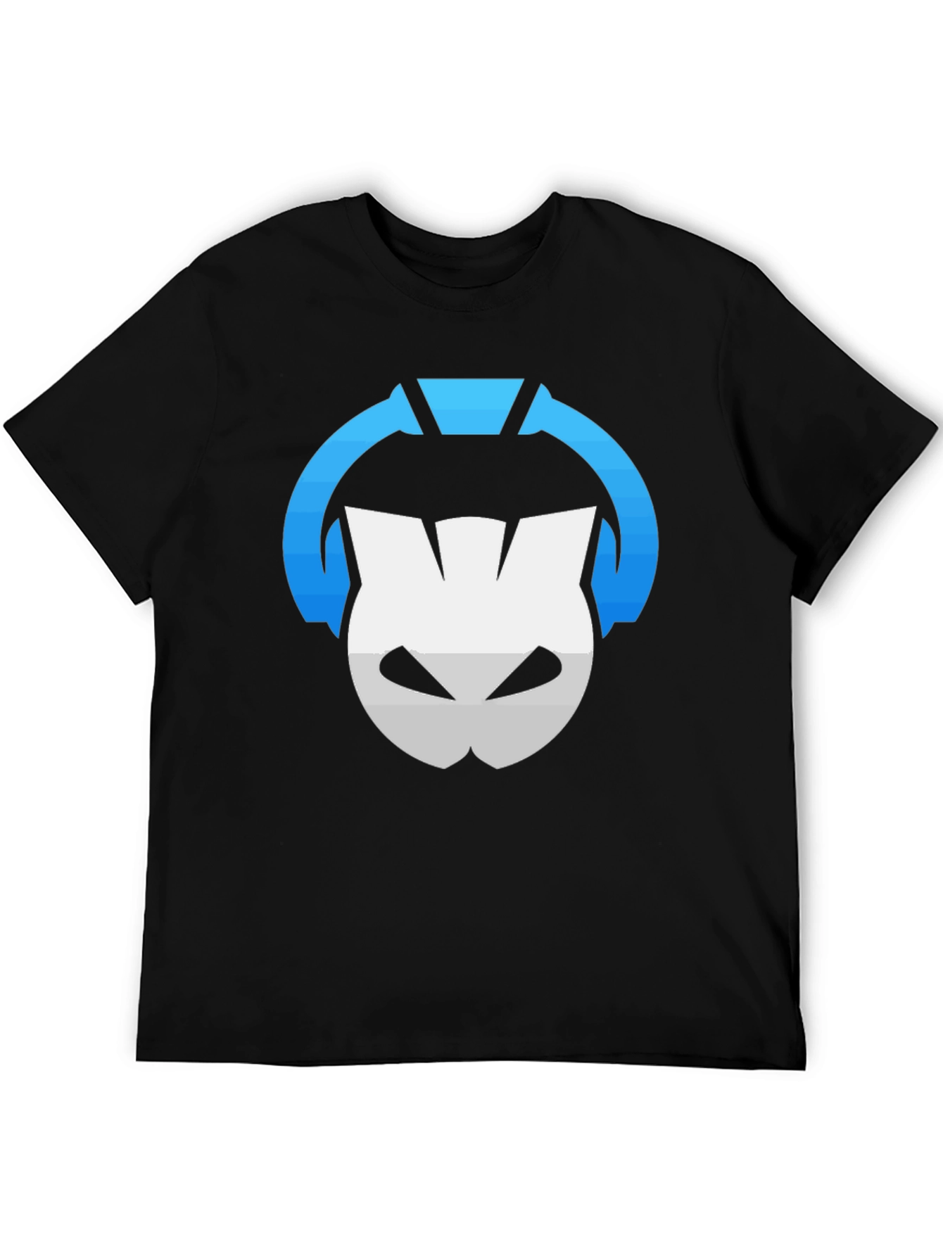 Black T-Shirt with Gaming Headset Logo