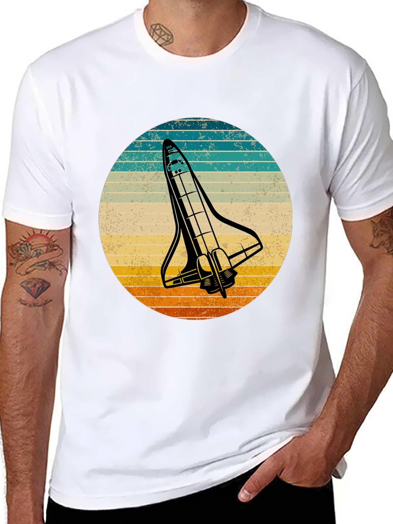 Retro Space Shuttle Graphic T-Shirt