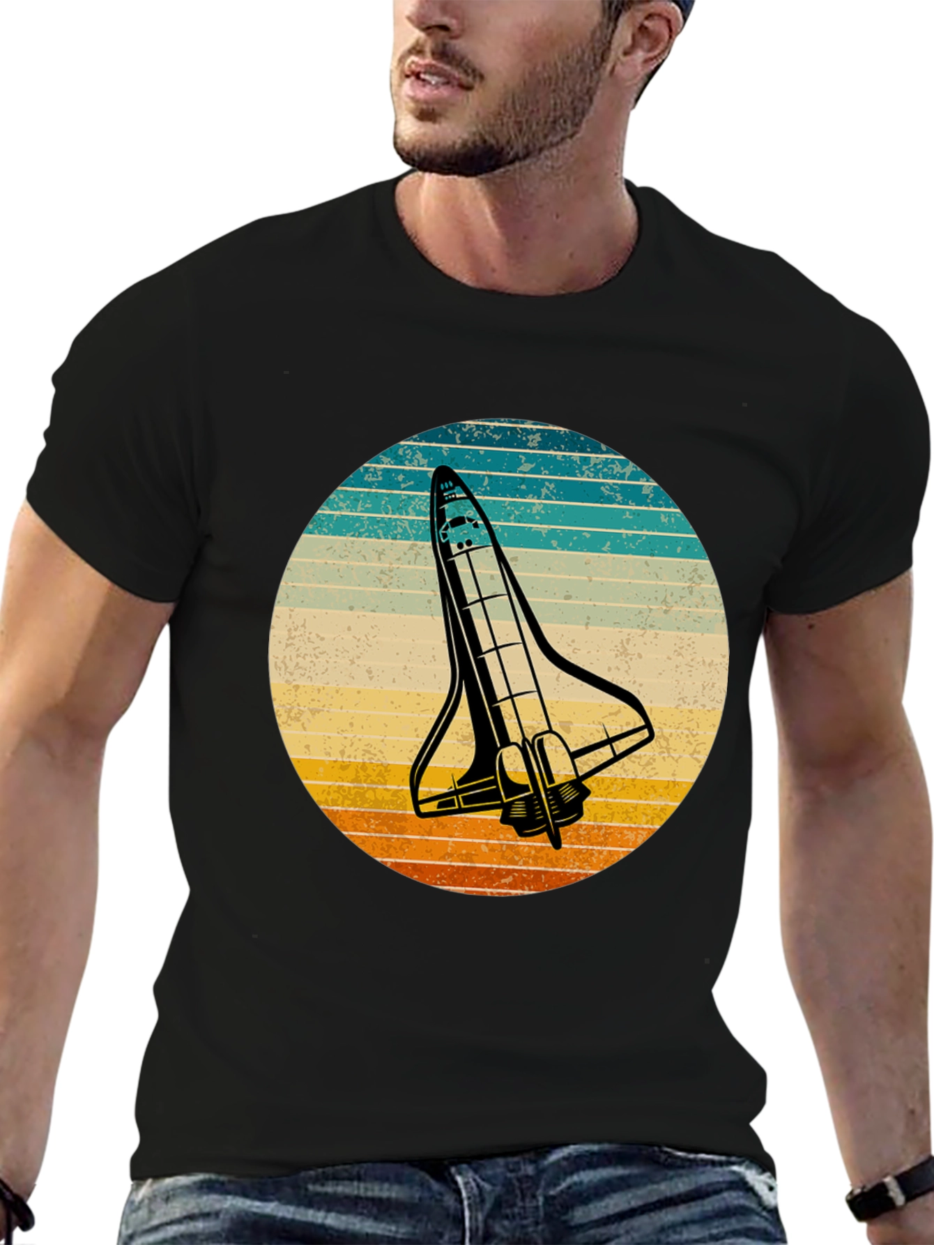 Retro Space Shuttle Graphic T-Shirt