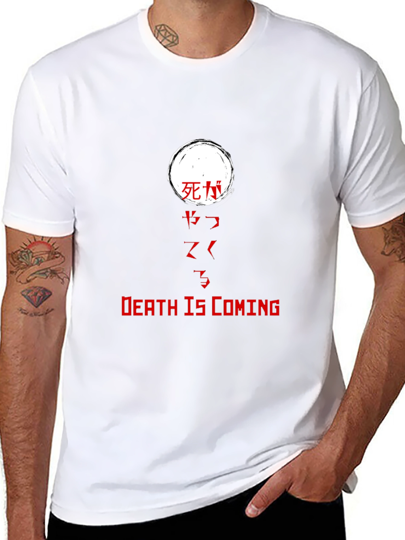Death Is Coming T-Shirt - Japanese Text Graphic Tee